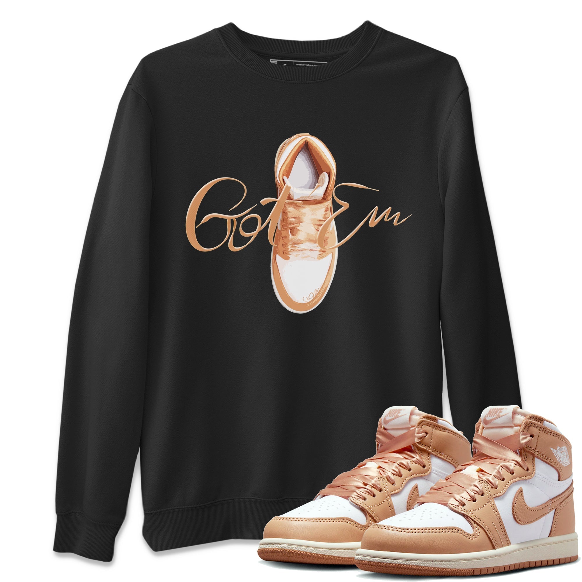 Air Jordan 1 Praline shirt to match jordans Caligraphy Shoe Lace Streetwear Sneaker Shirt AJ1Praline Drip Gear Zone Sneaker Matching Clothing Unisex Black 1 T-Shirt