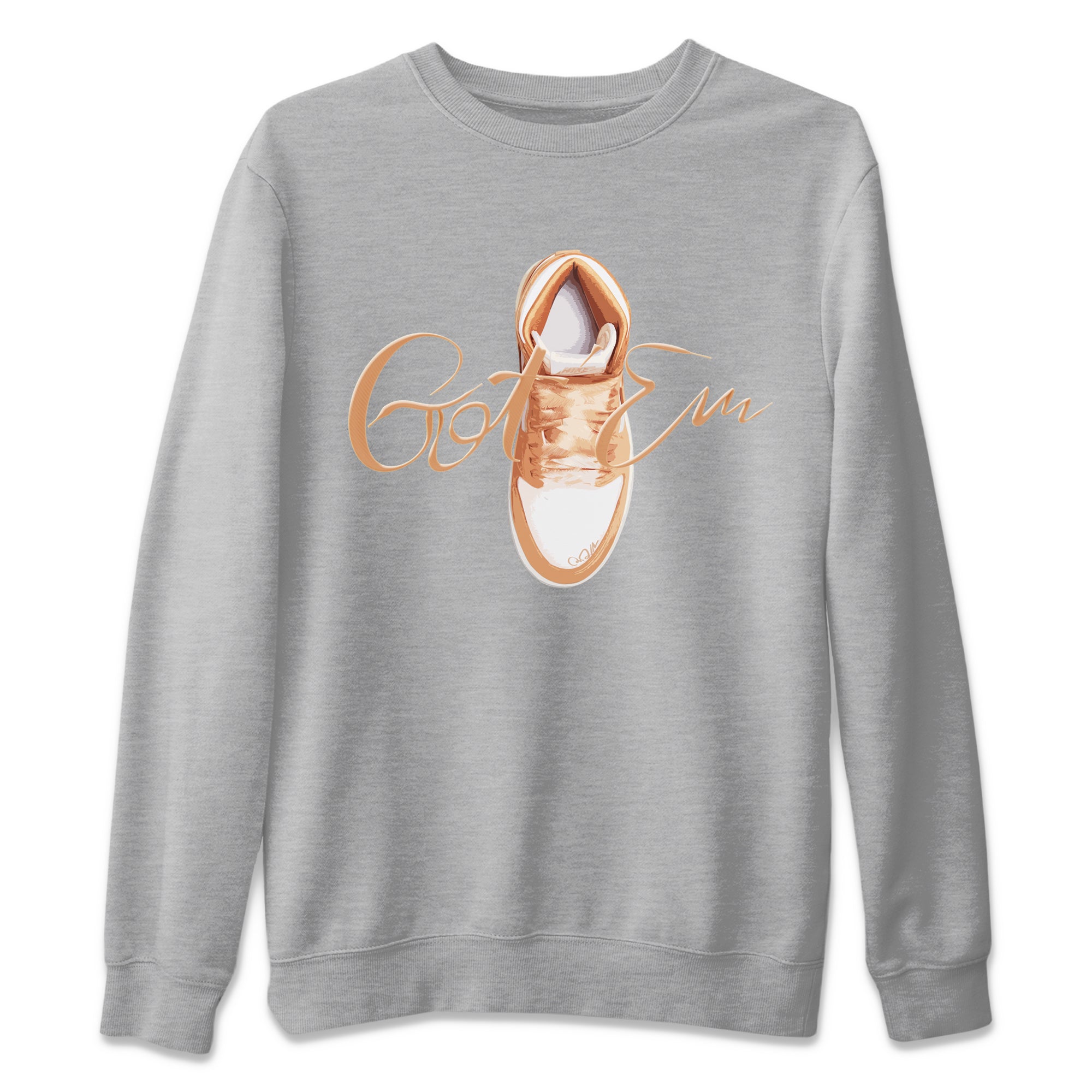 Air Jordan 1 Praline shirt to match jordans Caligraphy Shoe Lace Streetwear Sneaker Shirt AJ1Praline Drip Gear Zone Sneaker Matching Clothing Unisex Heather Grey 2 T-Shirt