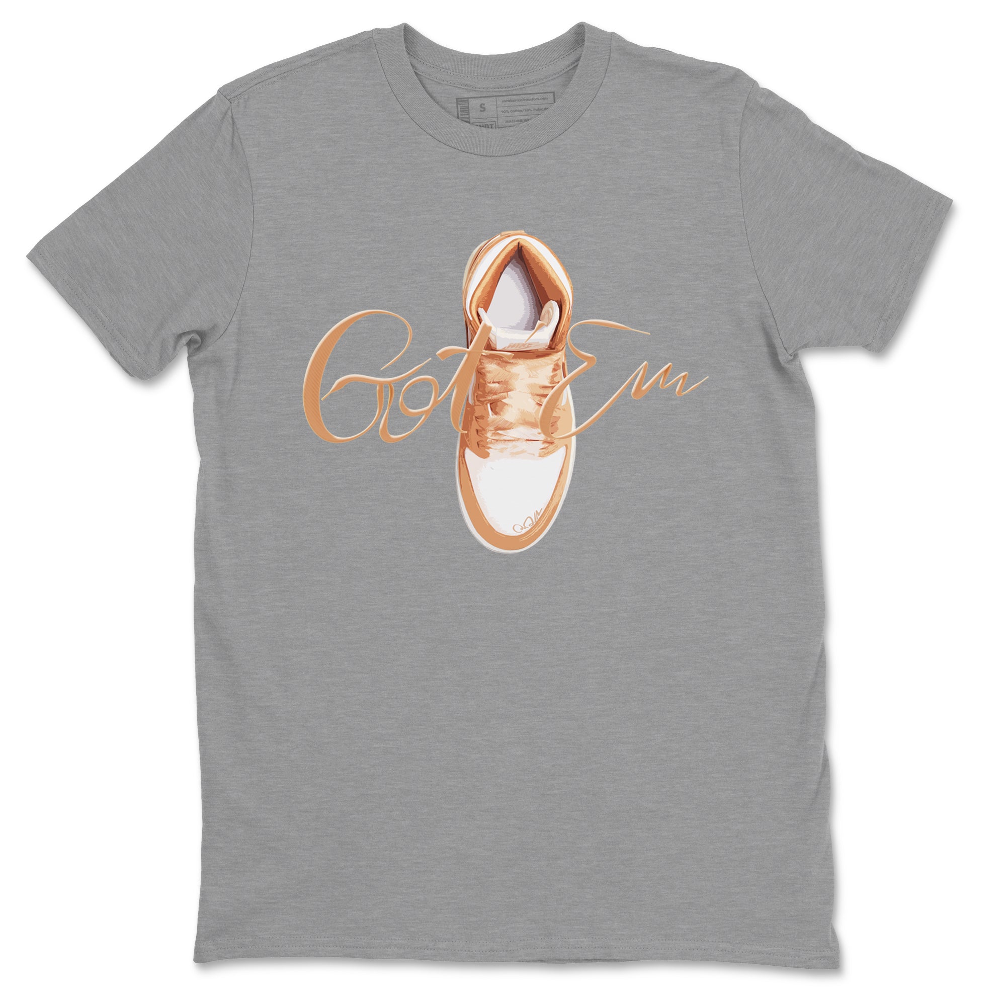 Air Jordan 1 Praline shirt to match jordans Caligraphy Shoe Lace Streetwear Sneaker Shirt AJ1Praline Drip Gear Zone Sneaker Matching Clothing Unisex Heather Grey 2 T-Shirt
