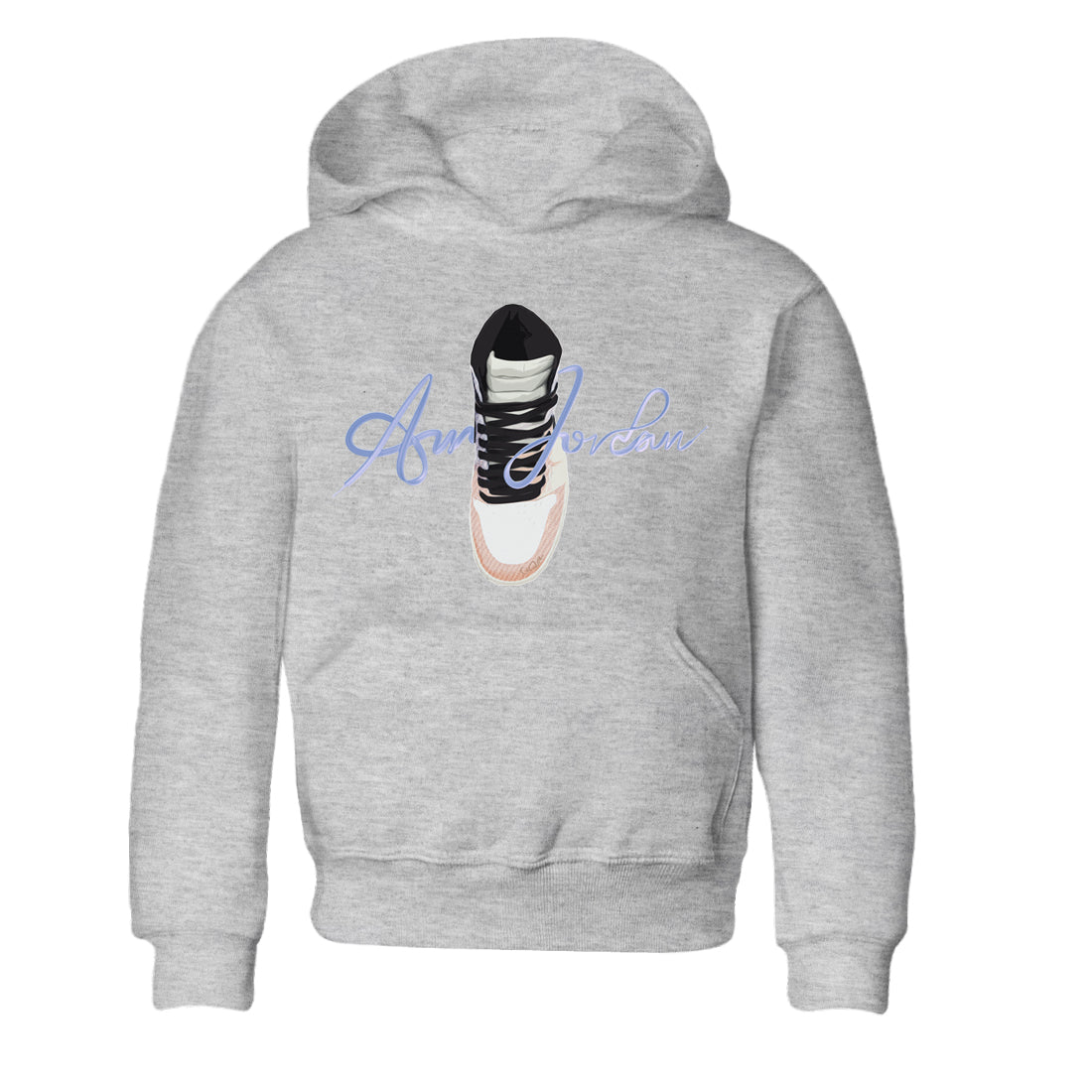 Air Jordan 1 Skyline Sneaker Tees Drip Gear Zone Caligraphy Shoe Lace Sneaker Tees AJ1 Skyline Shirt Kids Shirts Heather Grey 2