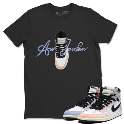 Air Jordan 1 Skyline Sneaker Tees Drip Gear Zone Caligraphy Shoe Lace Sneaker Tees AJ1 Skyline Shirt Unisex Shirts Black 1
