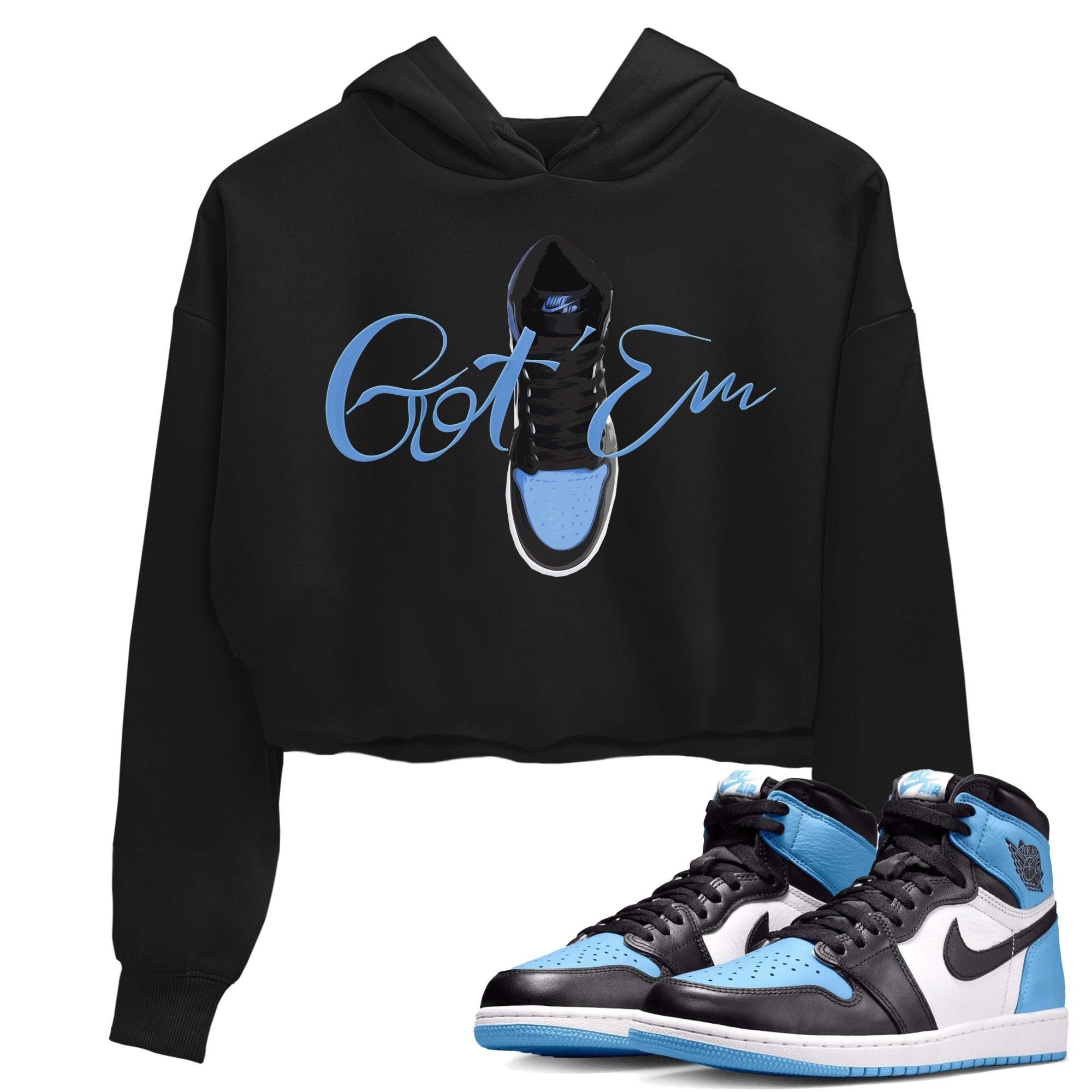 Air Jordan 1 Retro High OG UNC Toe Shirt to match Jordans Caligraphy Shoe Lace Streetwear Sneaker Shirt 1s UNC Toe Drip Gear Zone Sneaker Matching Clothing Crop T-Shirts Black 1