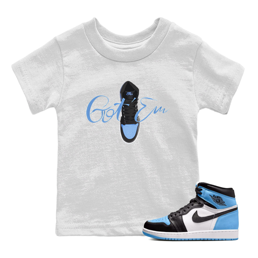 Air Jordan 1 Retro High OG UNC Toe Shirt to match Jordans Caligraphy Shoe Lace Streetwear Sneaker Shirt 1s UNC Toe Drip Gear Zone Sneaker Matching Clothing Kids and Baby Tees White 1