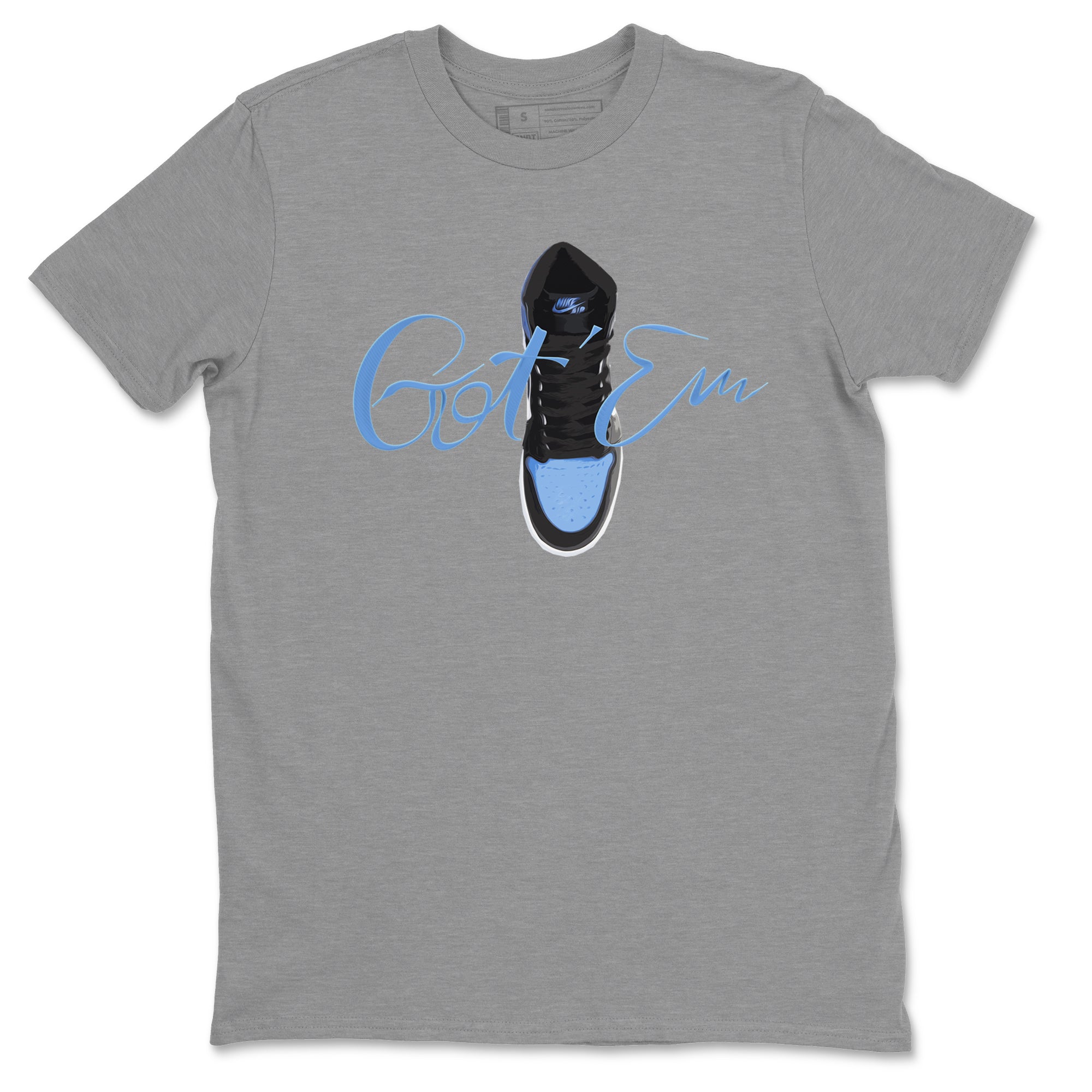 Air Jordan 1 Retro High OG UNC Toe Shirt to match Jordans Caligraphy Shoe Lace Streetwear Sneaker Shirt 1s UNC Toe Drip Gear Zone Sneaker Matching Clothing Crew Neck T-Shirts Heather Grey 2