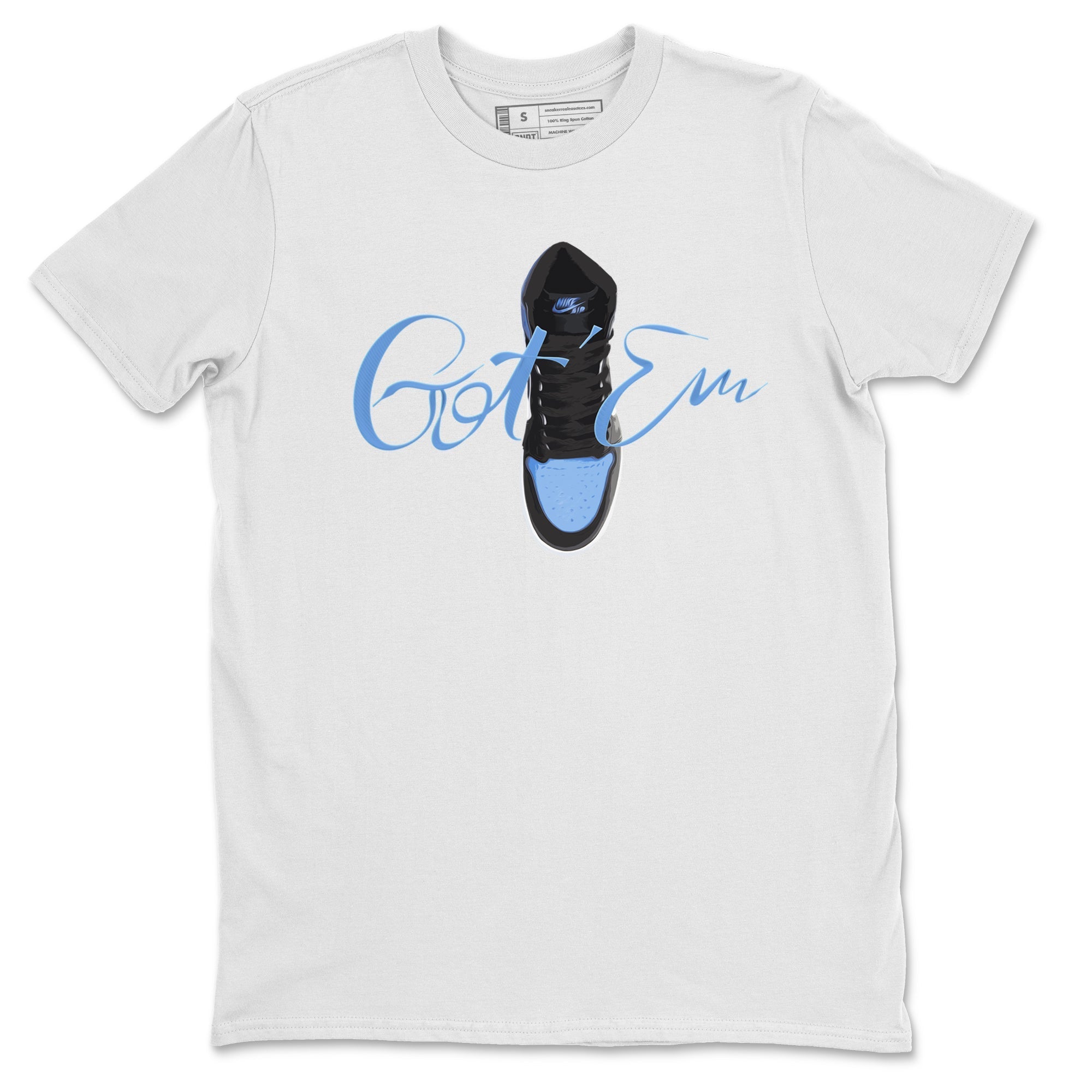 Air Jordan 1 Retro High OG UNC Toe Shirt to match Jordans Caligraphy Shoe Lace Streetwear Sneaker Shirt 1s UNC Toe Drip Gear Zone Sneaker Matching Clothing Crew Neck T-Shirts White 2