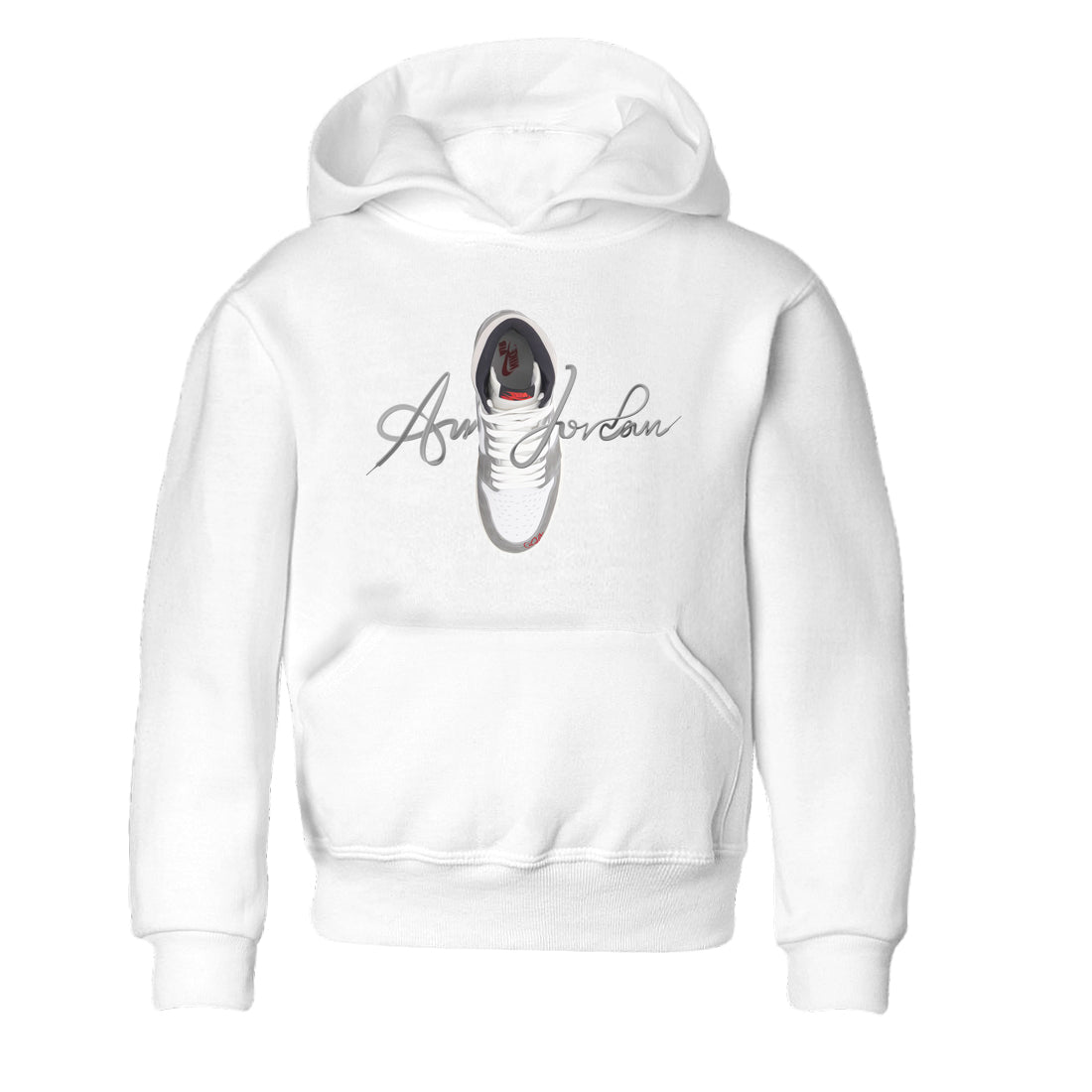 Air Jordan 1 Washed Heritage Sneaker Match Tees Caligraphy Shoe Lace Shirts AJ1 Washed Heritage Drip Gear Zone Kids Shirts White 2