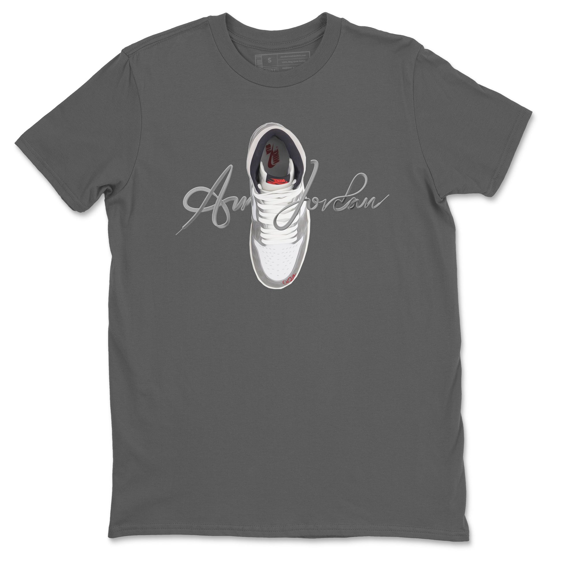Air Jordan 1 Washed Heritage Sneaker Match Tees Caligraphy Shoe Lace Shirts AJ1 Washed Heritage Drip Gear Zone Unisex Shirts Cool Grey 2