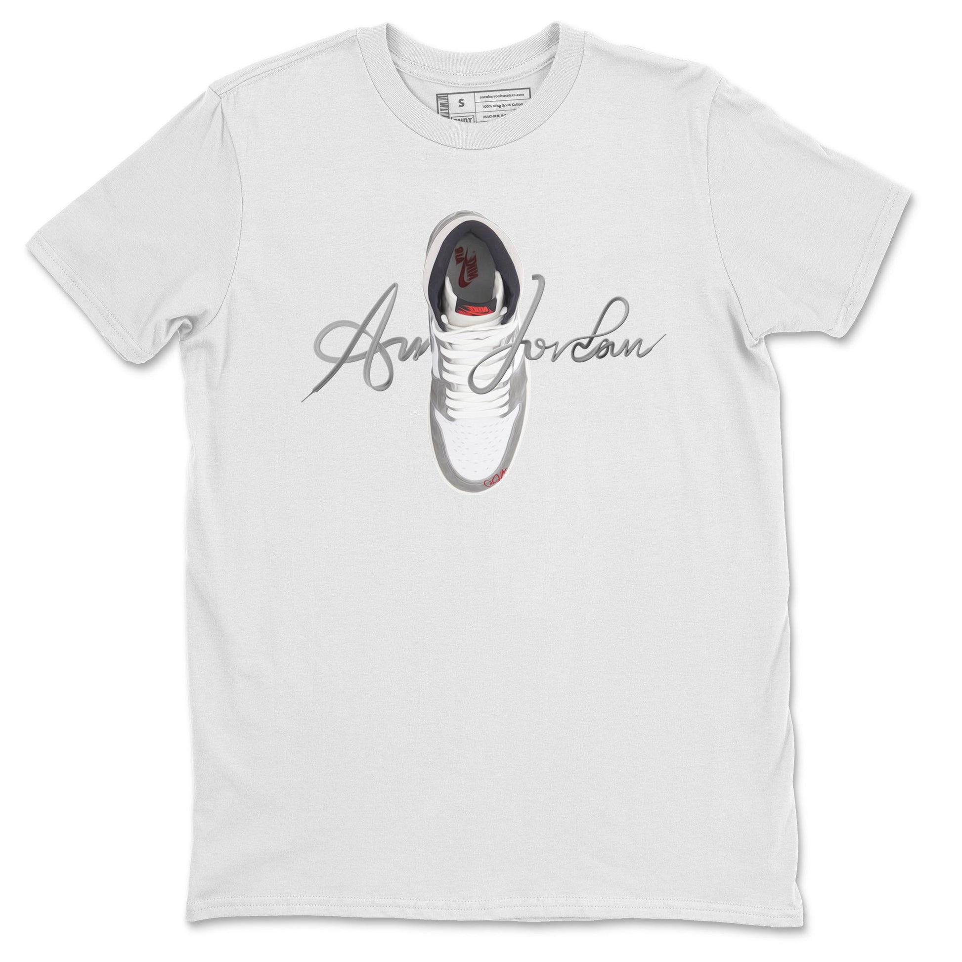 Air Jordan 1 Washed Heritage Sneaker Match Tees Caligraphy Shoe Lace Shirts AJ1 Washed Heritage Drip Gear Zone Unisex Shirts White 2