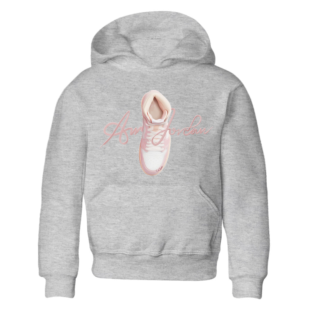 AJ1 Retro High OG Washed Pink Sneaker Tees Drip Gear Zone Caligraphy Shoe Lace Sneaker Tees AJ1 Retro High OG Washed Pink Shirt Kids Shirts Heather Grey 2