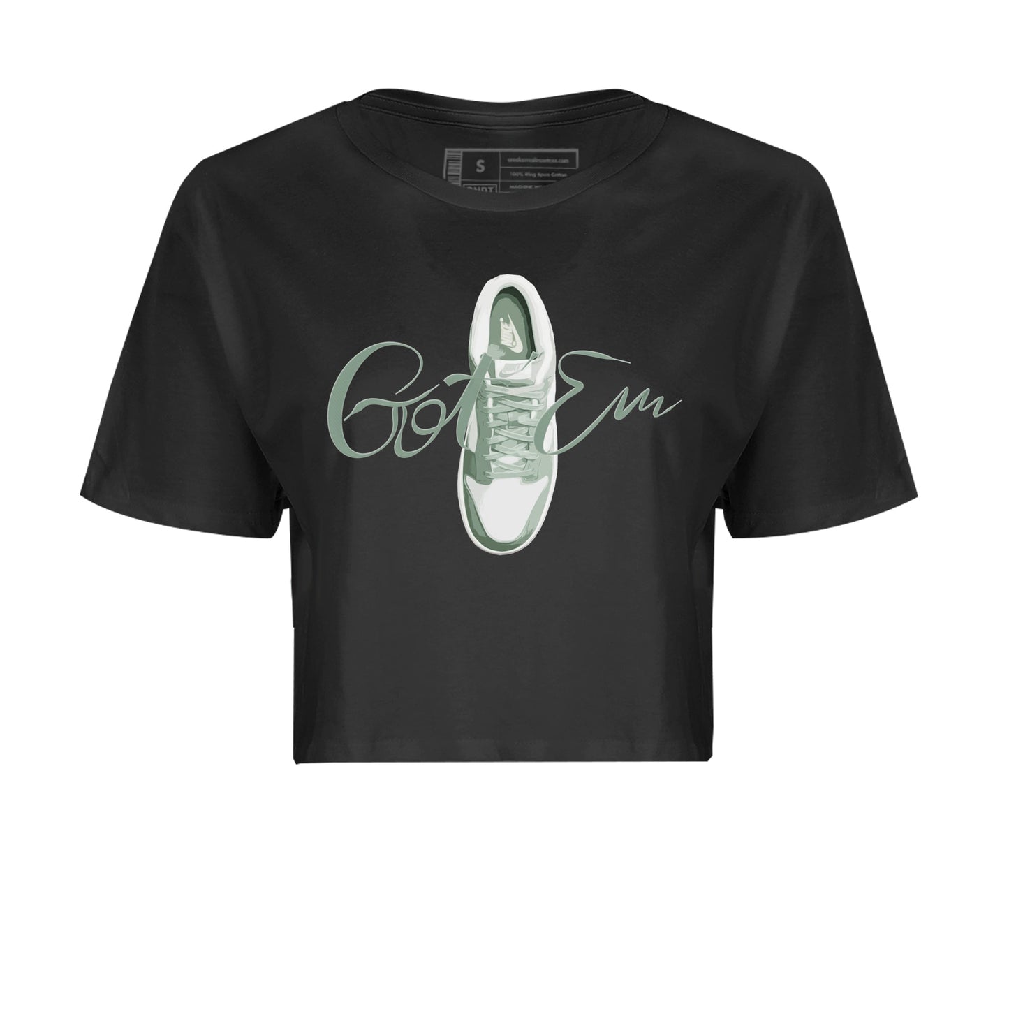 Dunk Mica Green Sneaker Match Tees Caligraphy Shoe Lace Sneaker Tees Dunk Low Mica Green Sneaker Release Tees Women's Shirts Black 2