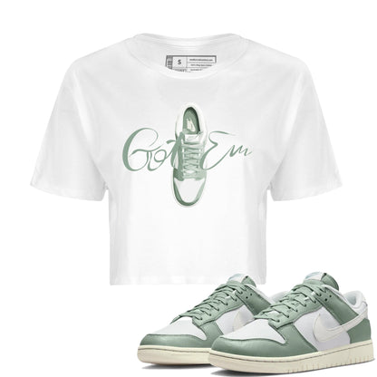 Dunk Mica Green Sneaker Match Tees Caligraphy Shoe Lace Sneaker Tees Dunk Low Mica Green Sneaker Release Tees Women's Shirts White 1