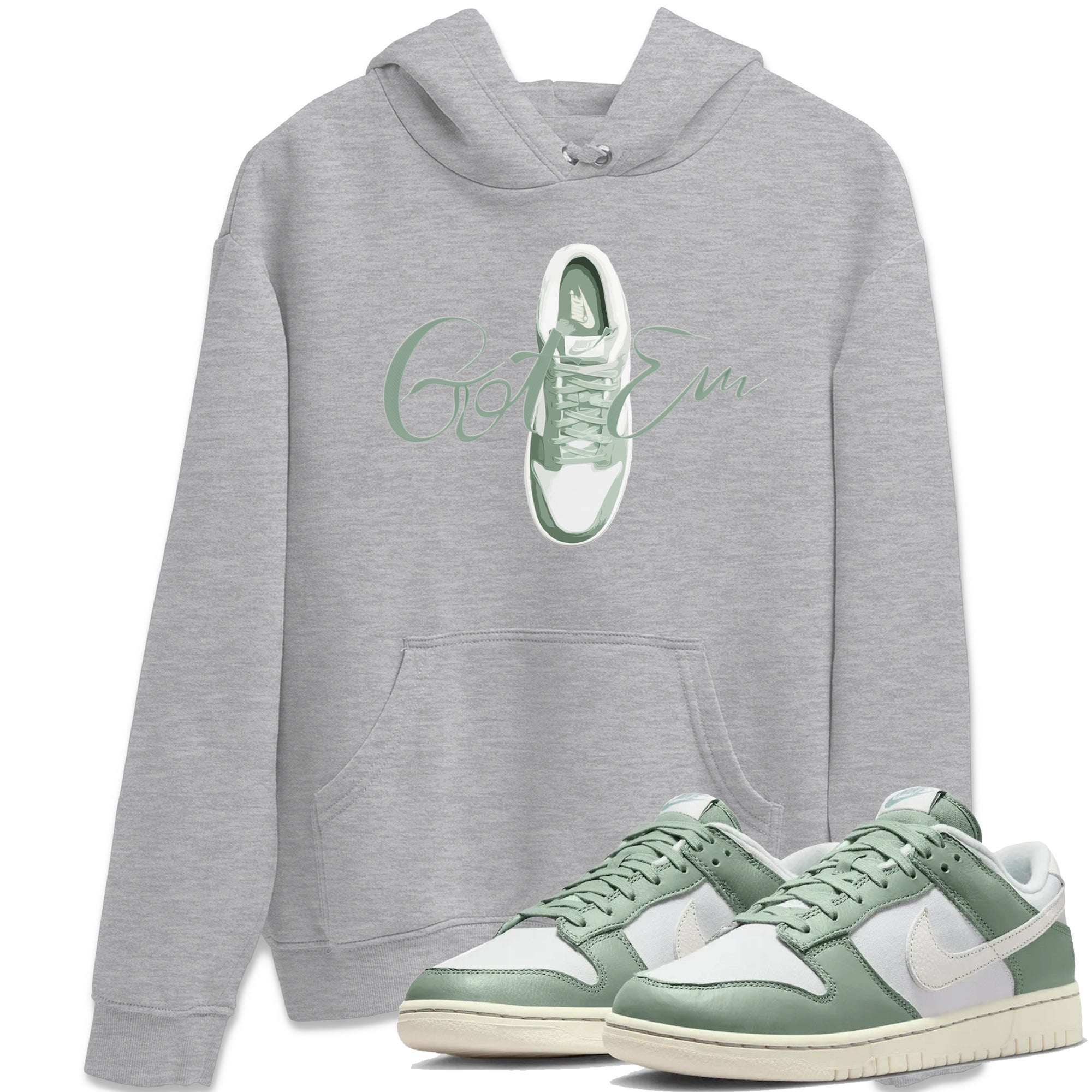Dunk Mica Green Sneaker Match Tees Caligraphy Shoe Lace Sneaker Tees Dunk Low Mica Green Sneaker Release Tees Unisex Shirts Heather Grey 1