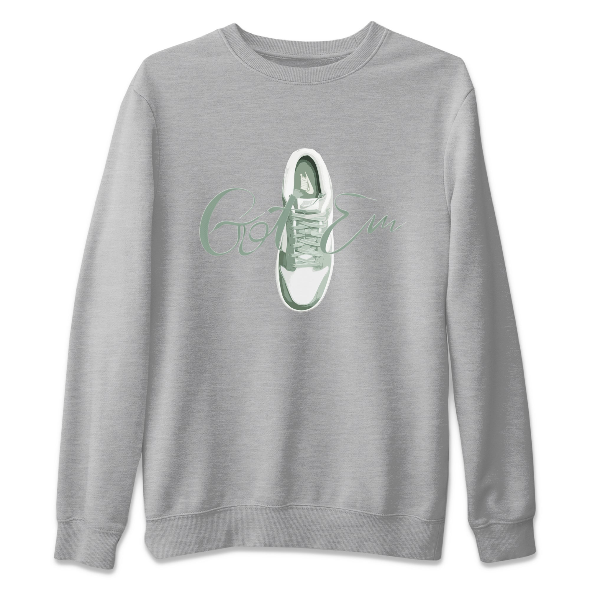 Dunk Mica Green Sneaker Match Tees Caligraphy Shoe Lace Sneaker Tees Dunk Low Mica Green Sneaker Release Tees Unisex Shirts Heather Grey 2