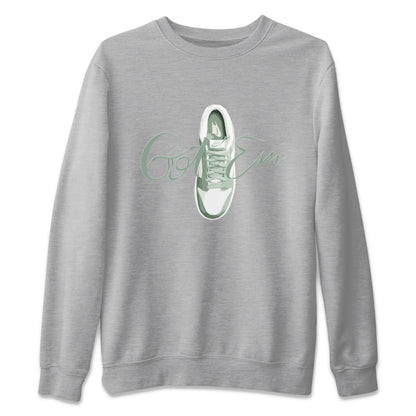 Dunk Mica Green Sneaker Match Tees Caligraphy Shoe Lace Sneaker Tees Dunk Low Mica Green Sneaker Release Tees Unisex Shirts Heather Grey 2
