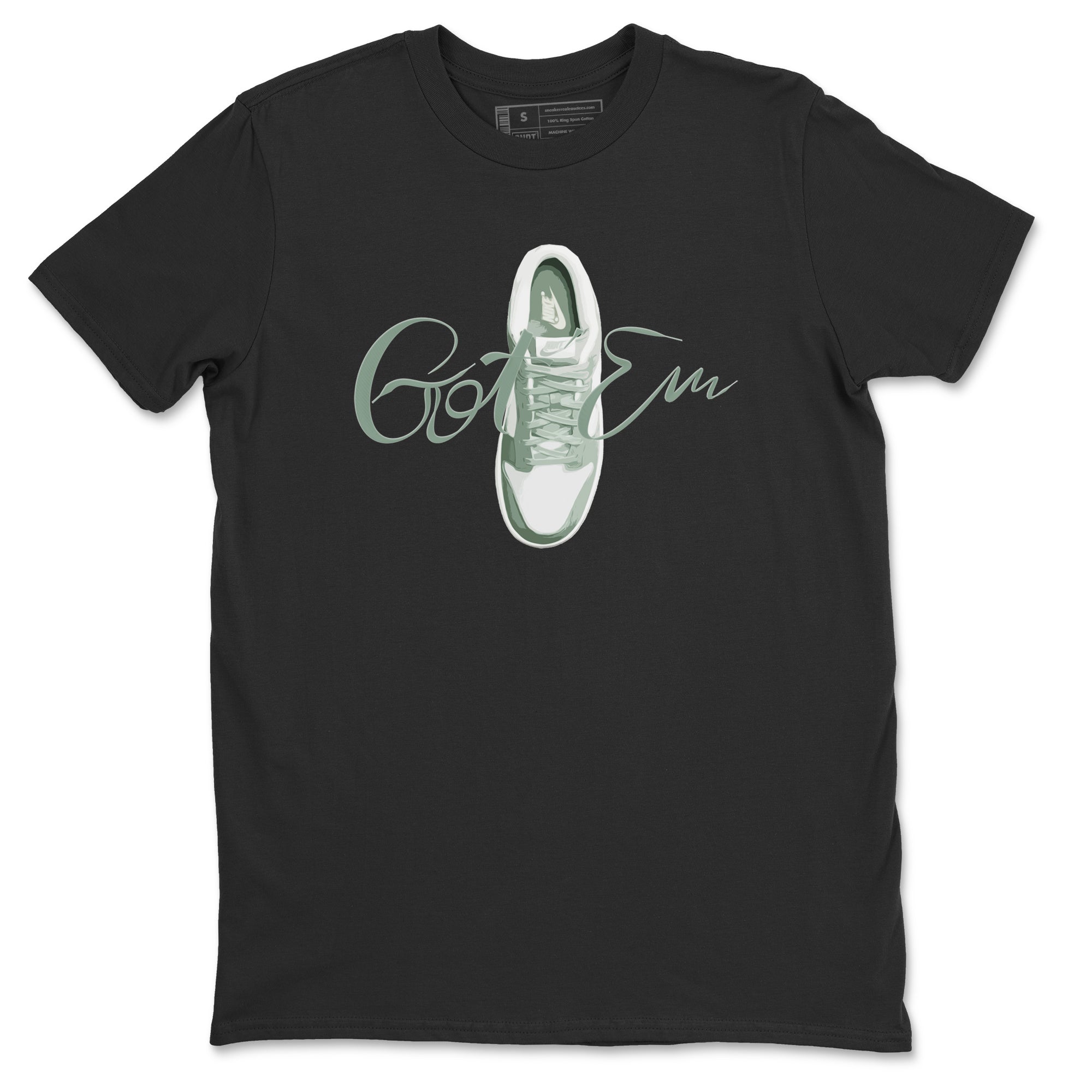 Dunk Mica Green Sneaker Match Tees Caligraphy Shoe Lace Sneaker Tees Dunk Low Mica Green Sneaker Release Tees Unisex Shirts Black 2