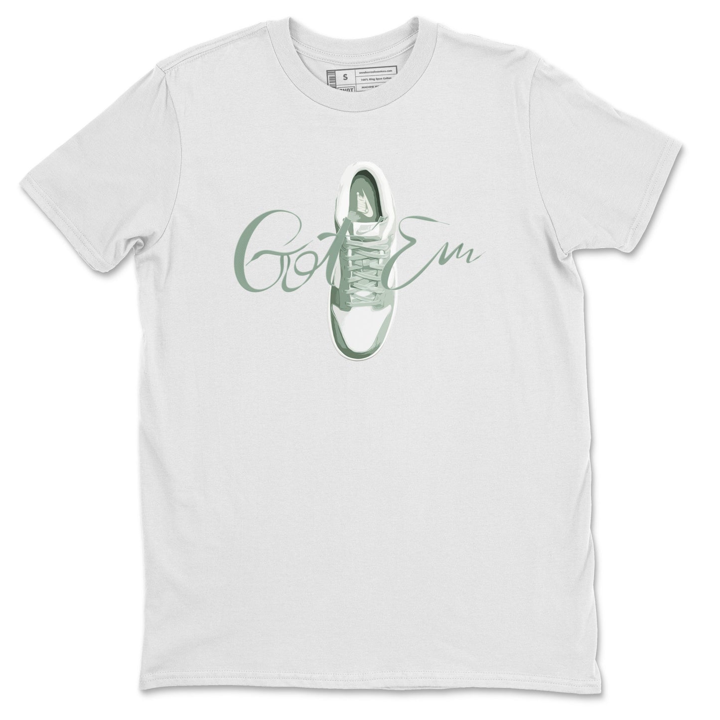 Dunk Mica Green Sneaker Match Tees Caligraphy Shoe Lace Sneaker Tees Dunk Low Mica Green Sneaker Release Tees Unisex Shirts White 2