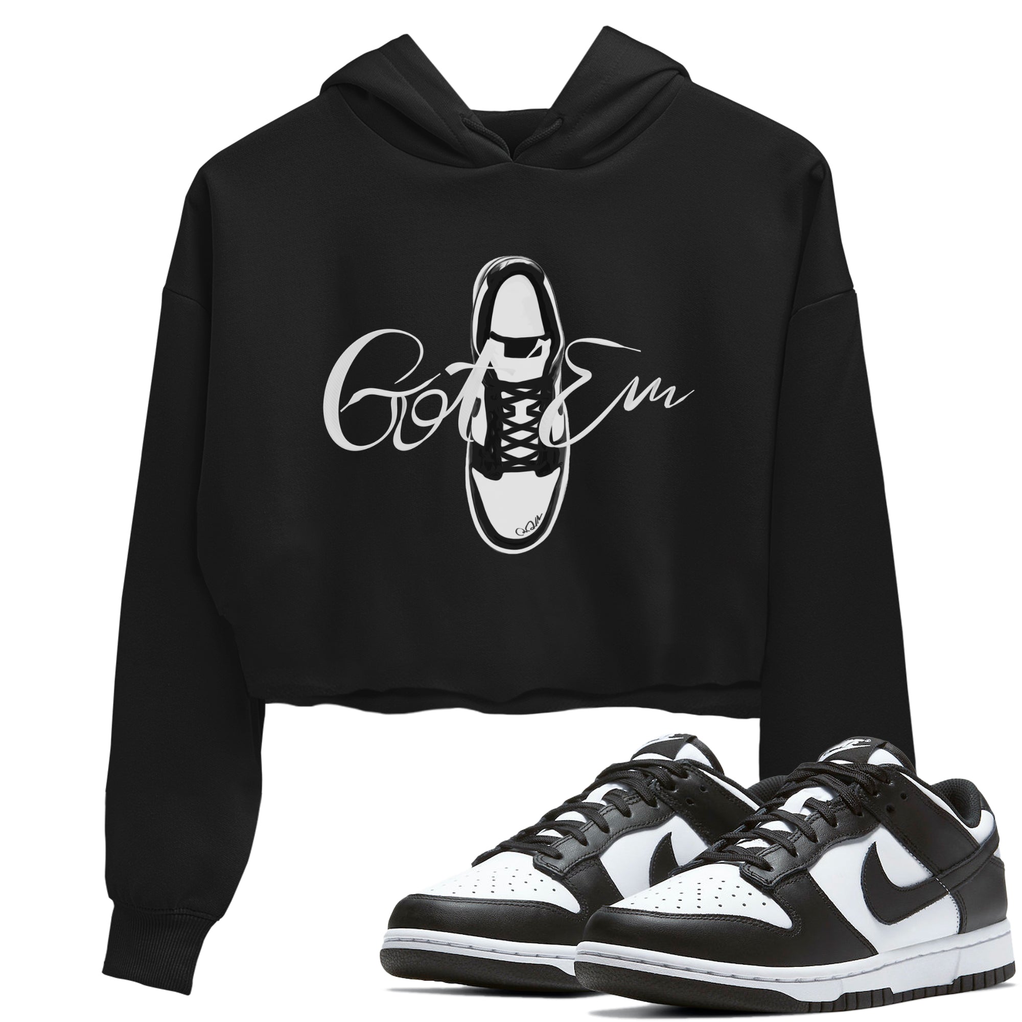 Dunk Panda Sneaker Match Tees Caligraphy Shoe Lace Streetwear Sneaker Shirt Dunk Low White Black Drip Gear Zone Sneaker Matching Clothing Women's Shirts Black 1