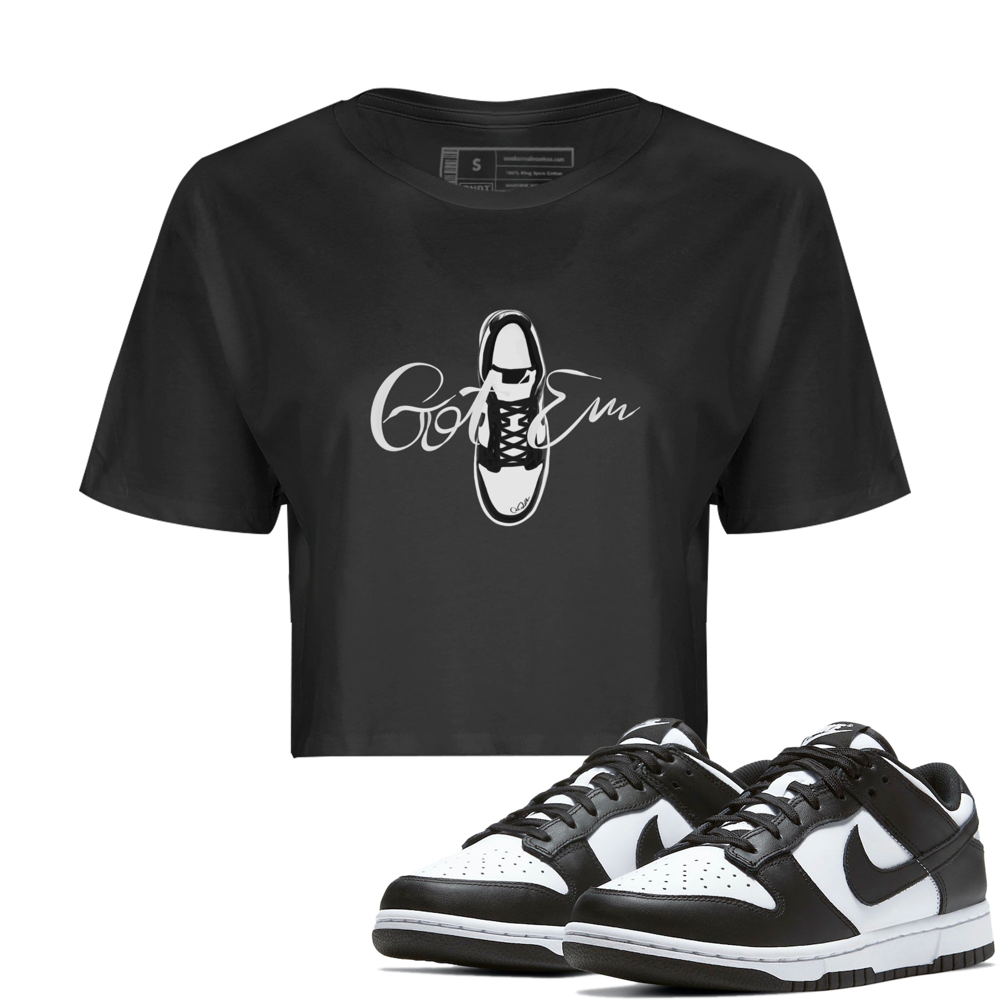 Dunk Panda Sneaker Match Tees Caligraphy Shoe Lace Streetwear Sneaker Shirt Dunk Low White Black Drip Gear Zone Sneaker Matching Clothing Women's Shirts Black 1