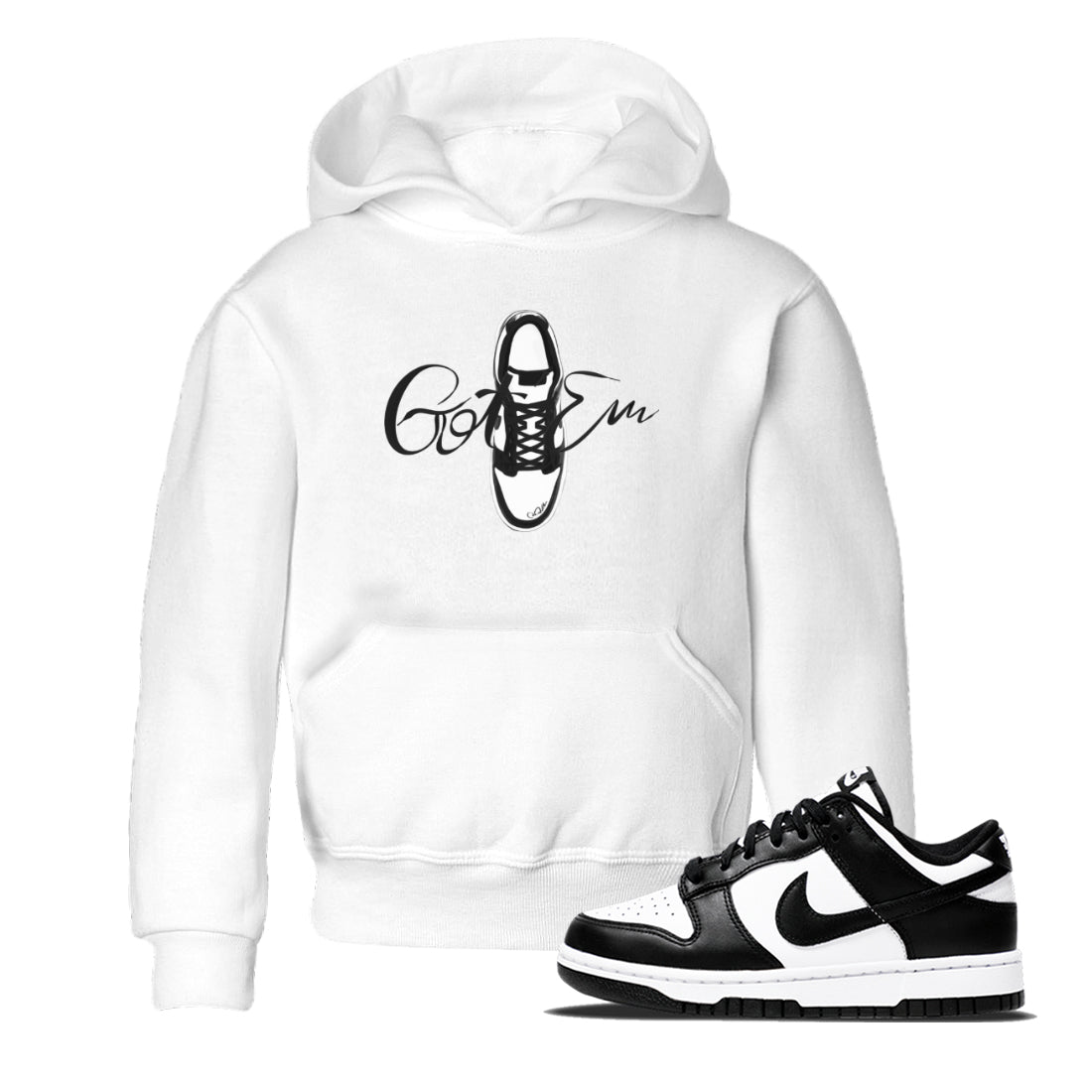 Dunk Panda Sneaker Match Tees Caligraphy Shoe Lace Streetwear Sneaker Shirt Dunk Low White Black Drip Gear Zone Sneaker Matching Clothing Kids Shirts White 1