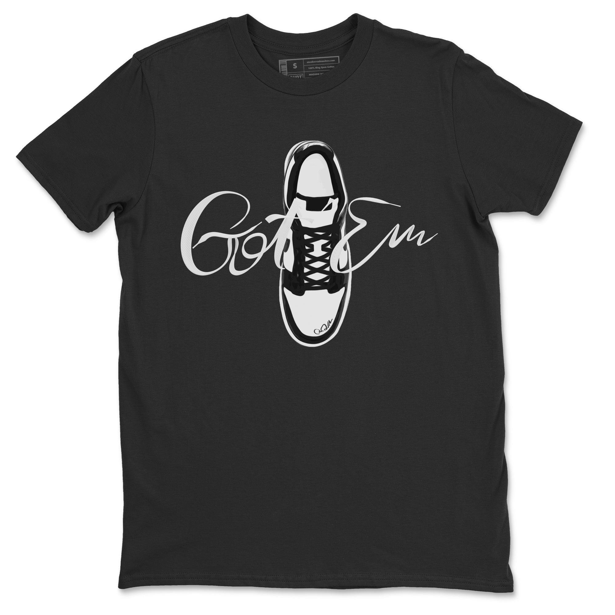 Dunk Panda Sneaker Match Tees Caligraphy Shoe Lace Streetwear Sneaker Shirt Dunk Low White Black Drip Gear Zone Sneaker Matching Clothing Unisex Shirts Black 2