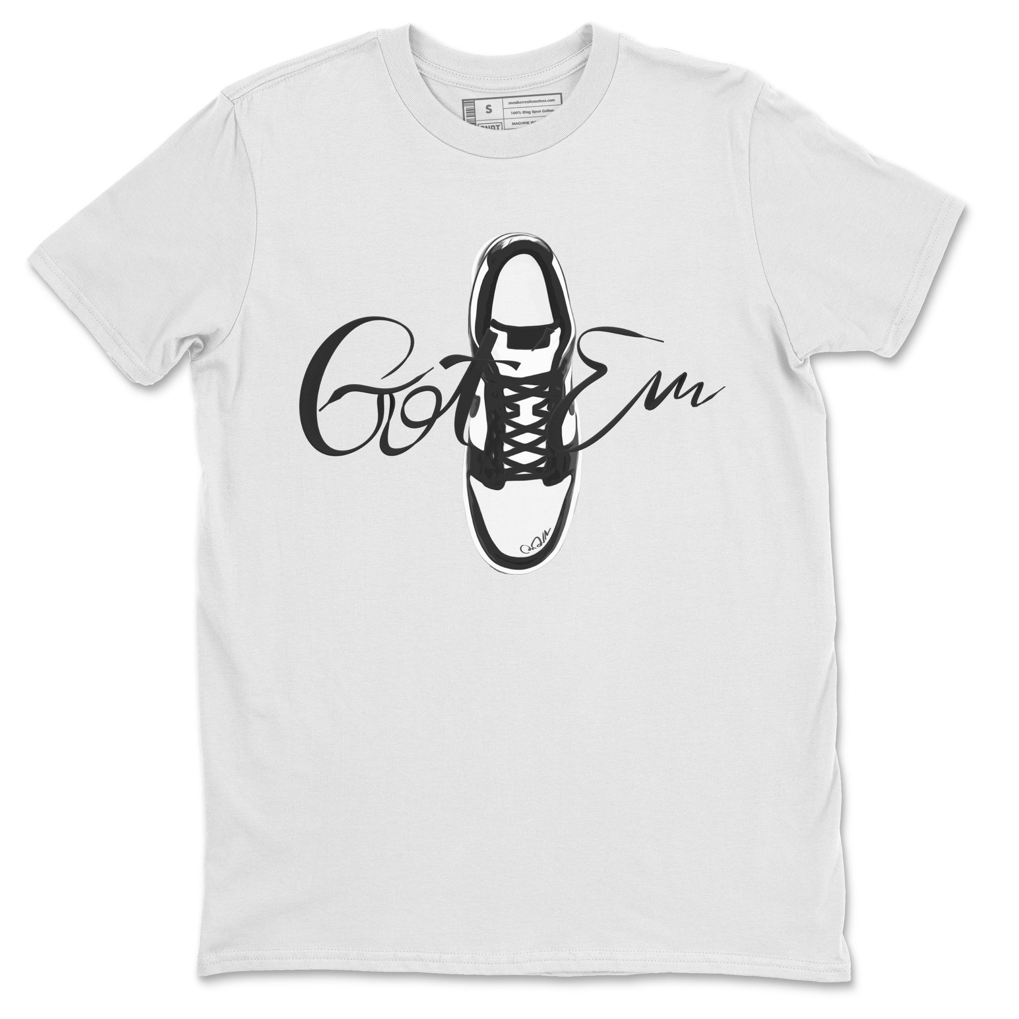 Dunk Panda Sneaker Match Tees Caligraphy Shoe Lace Streetwear Sneaker Shirt Dunk Low White Black Drip Gear Zone Sneaker Matching Clothing Unisex Shirts White 2
