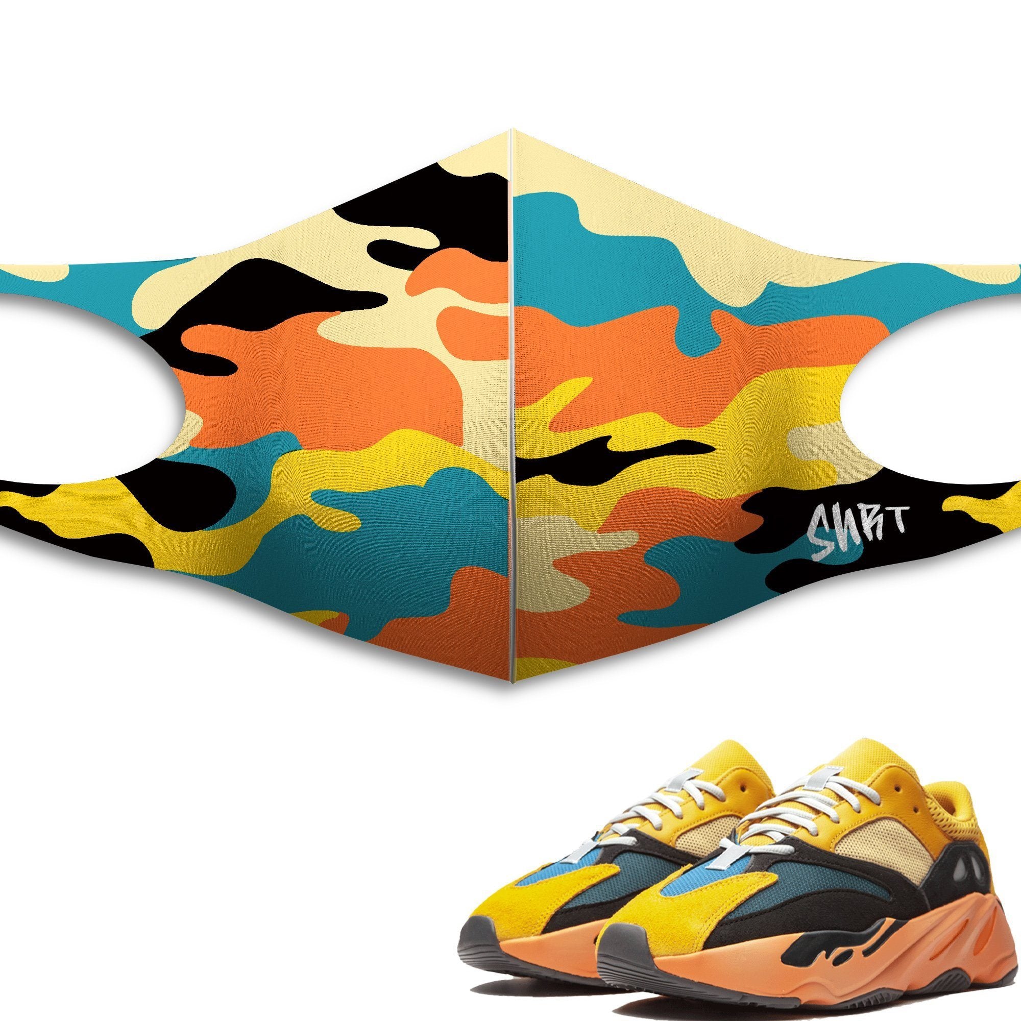 Yeezy 700 V1 Sun Sneaker Matching Unisex Face Mask Camo design Mask