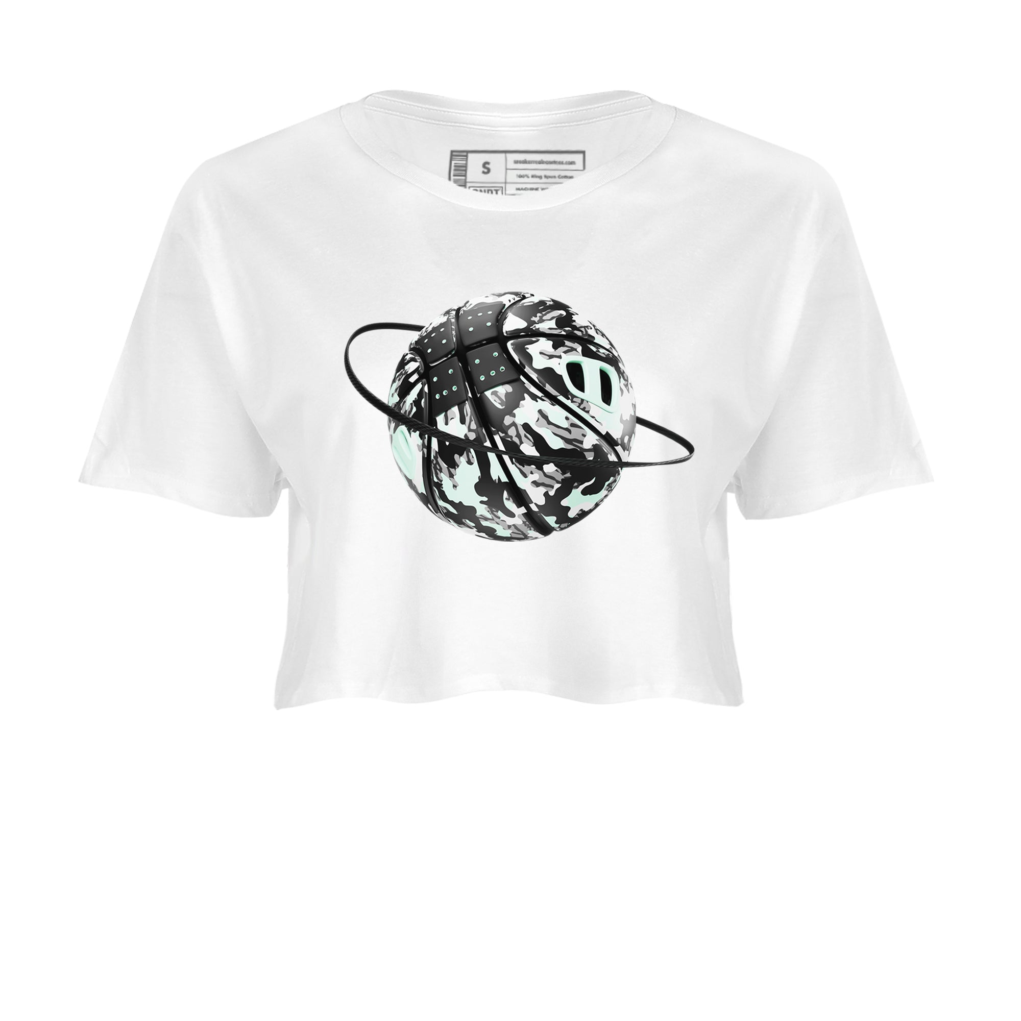 3s Green Glow shirt to match jordans Camo Baketball Planet sneaker tees Air Jordan 3 Green Glow Drip Gear Zone White 2 crop length shirt