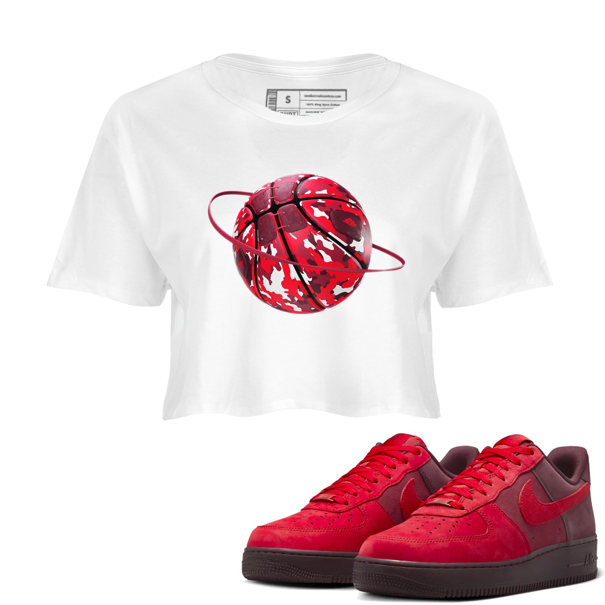 Air Force 1 Layers of Love shirt to match jordans Camo Basketball Planet sneaker tees af1 Layers of Love Drip Gear Zone White 1 crop length shirt