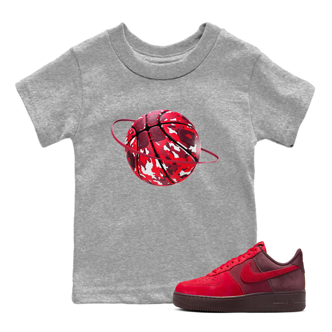 Air Force 1 Layers of Love shirt to match jordans Camo Basketball Planet sneaker tees af1 Layers of Love Drip Gear Zone baby toddler Heather Grey 1 cotton Shirt