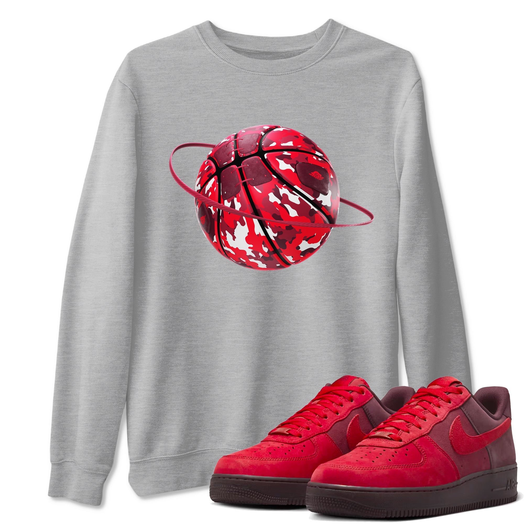 Air Force 1 Layers of Love shirt to match jordans Camo Basketball Planet sneaker tees af1 Layers of Love Drip Gear Zone unisex cotton Heather Grey 1 crew neck shirt