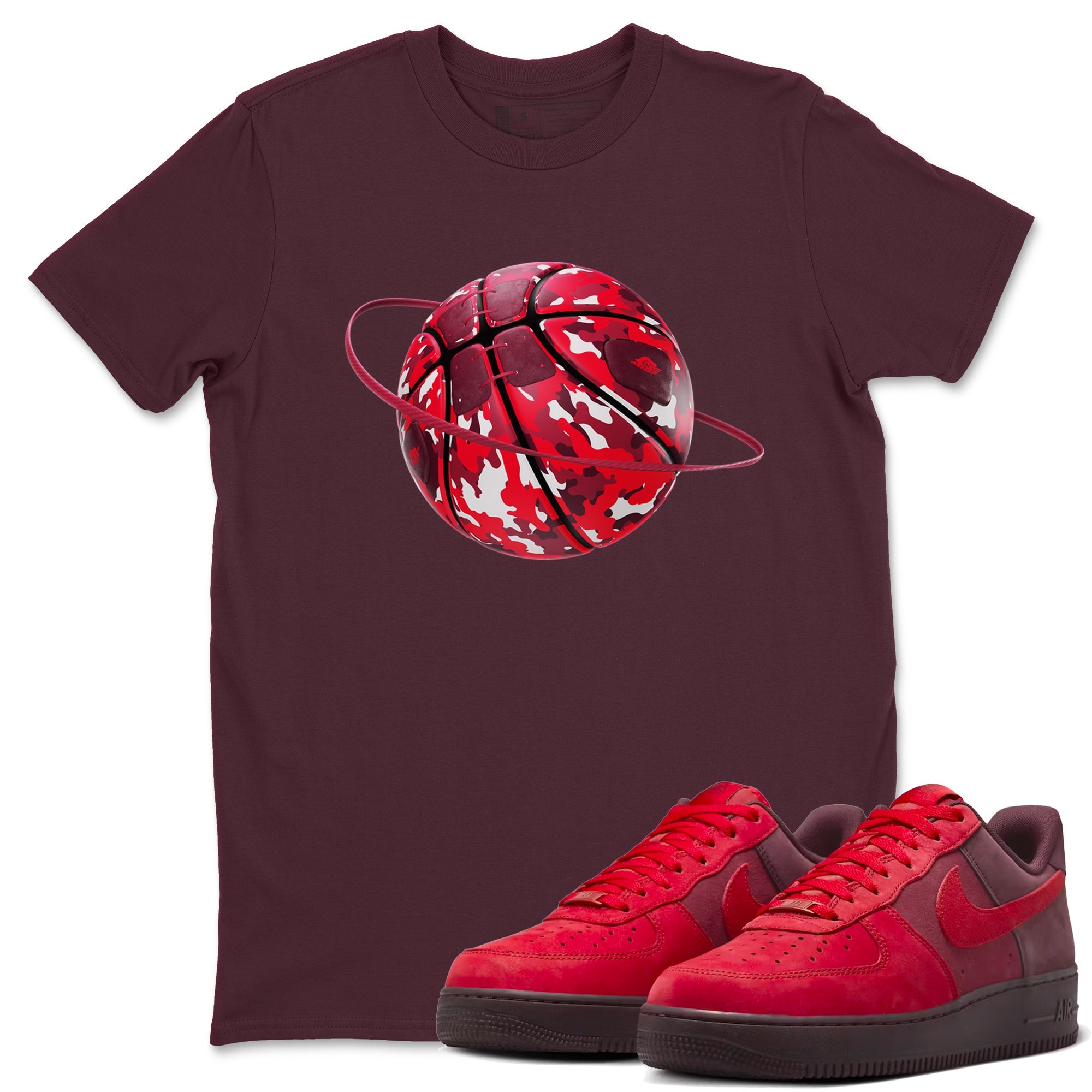 Air Force 1 Layers of Love shirt to match jordans Camo Basketball Planet sneaker tees af1 Layers of Love Drip Gear Zone unisex cotton Maroon 1 crew neck shirt