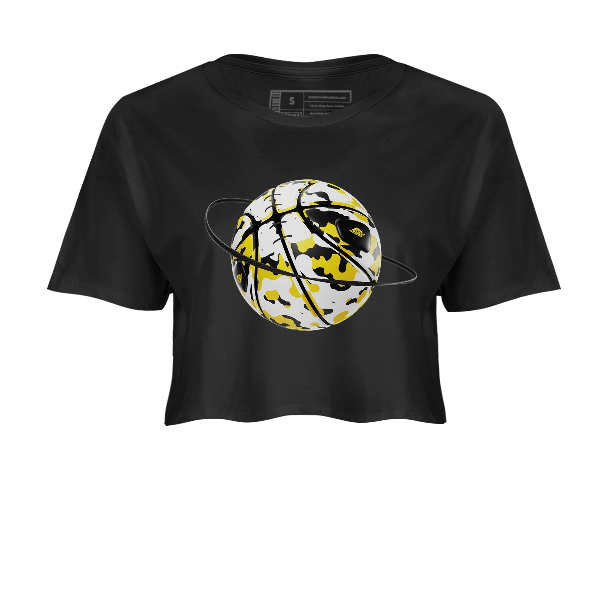 1s Yellow Ochre shirt to match jordans Camo Basketball Planet sneaker tees streetwear brand Air Jordan 1 Yellow Ochre Drip Gear Zone Brand Black 2 crop length shirt