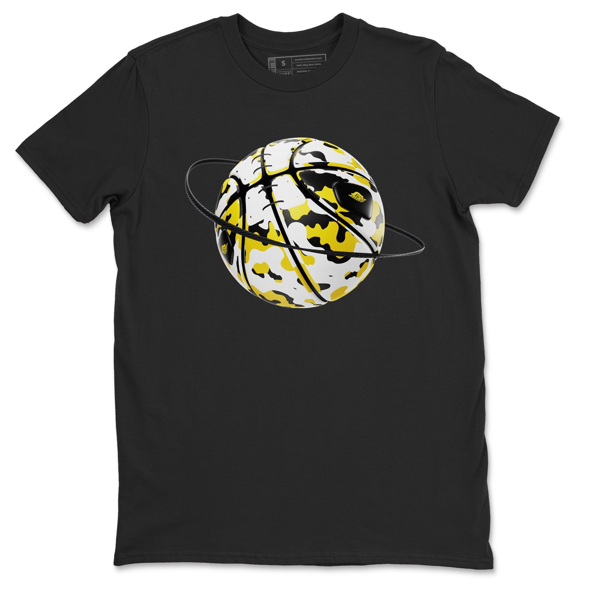 1s Yellow Ochre shirt to match jordans Camo Basketball Planet sneaker tees streetwear brand Air Jordan 1 Yellow Ochre Drip Gear Zone Brand unisex cotton Black 2 crew neck shirt