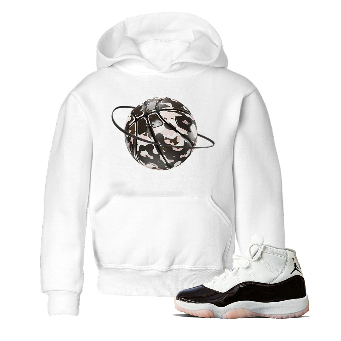 Air Jordan 11 Neapolitan shirt to match jordans Camo Basketball Planet sneaker matching t-shirts and clothing AJ11 Neapolitan Drip Gear Zone Youth Kids Toddler White 1 T-Shirt