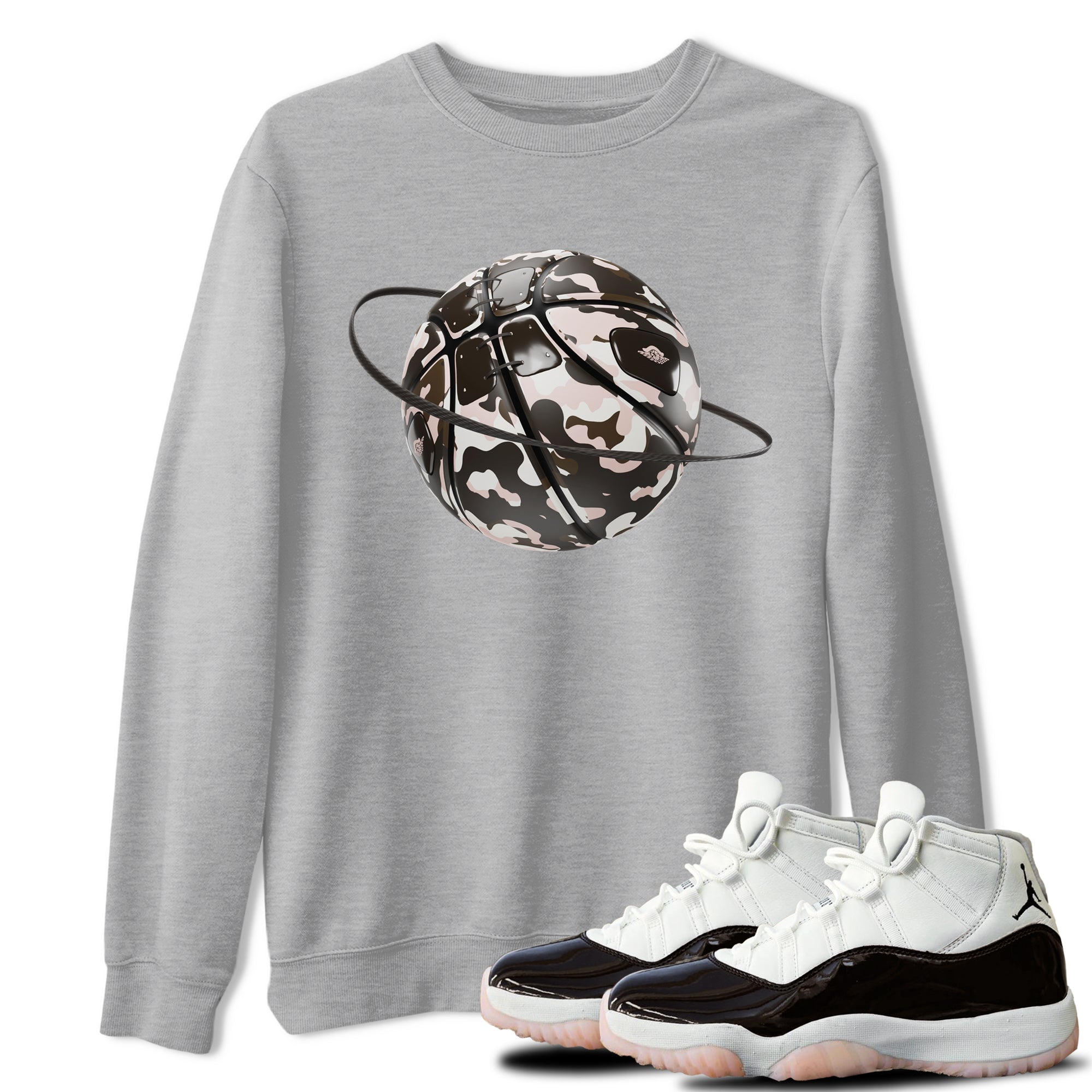 Air Jordan 11 Neapolitan shirt to match jordans Camo Basketball Planet sneaker matching t-shirts and clothing AJ11 Neapolitan Drip Gear Zone Cotton Casual Unisex Heather Grey 1 T-Shirt