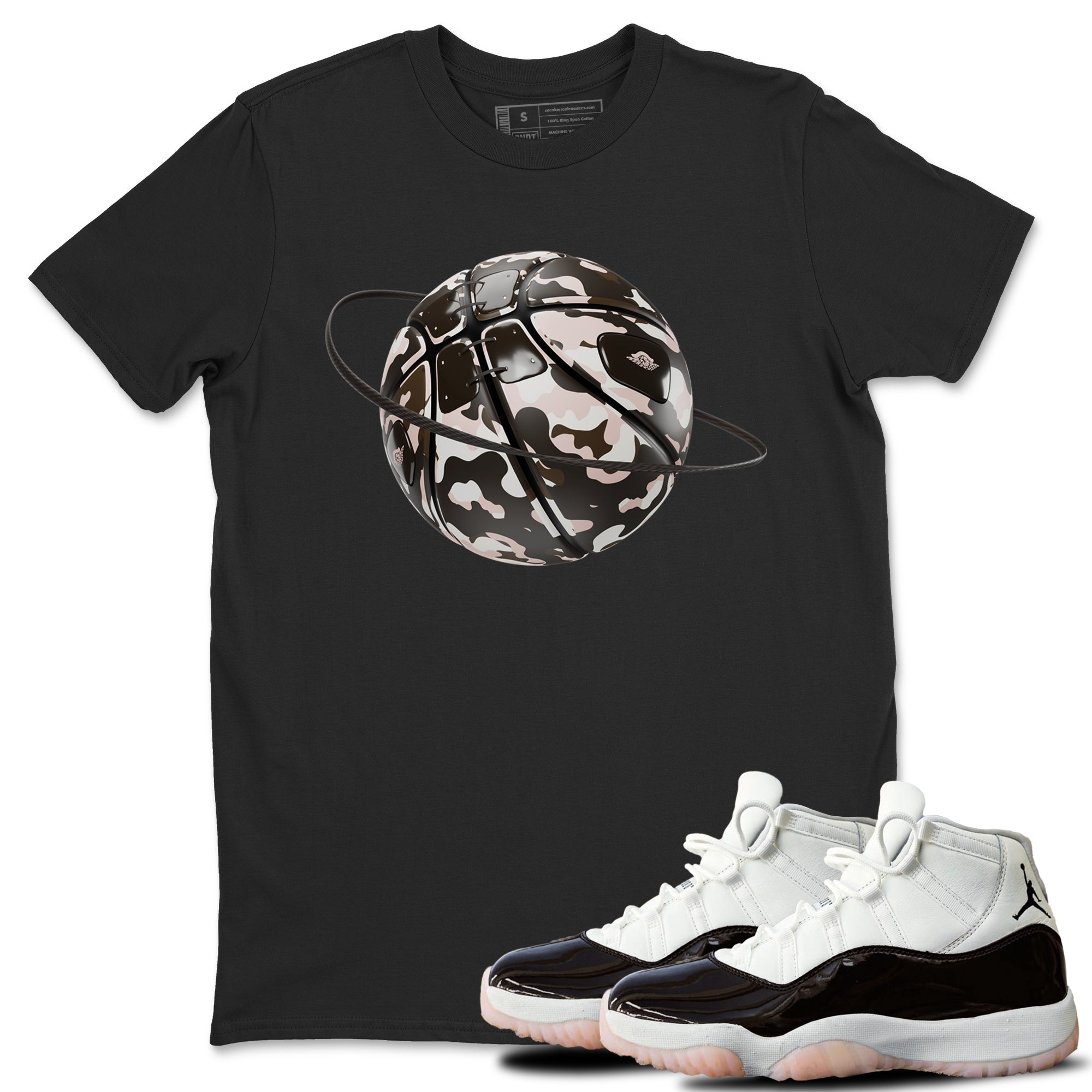 Air Jordan 11 Neapolitan shirt to match jordans Camo Basketball Planet sneaker matching t-shirts and clothing AJ11 Neapolitan Drip Gear Zone Cotton Casual Unisex Black 1 T-Shirt