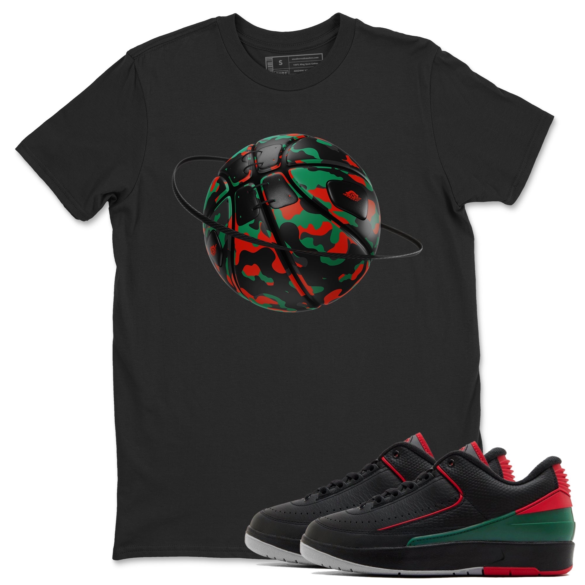 Jordan 2 Low Christmas X-mas Holiday special gift shirt to match jordans Camo Basketball Planet sneaker tees Air Jordan 2 Christmas Drip Gear Zone Unisex Black 1 T-Shirt