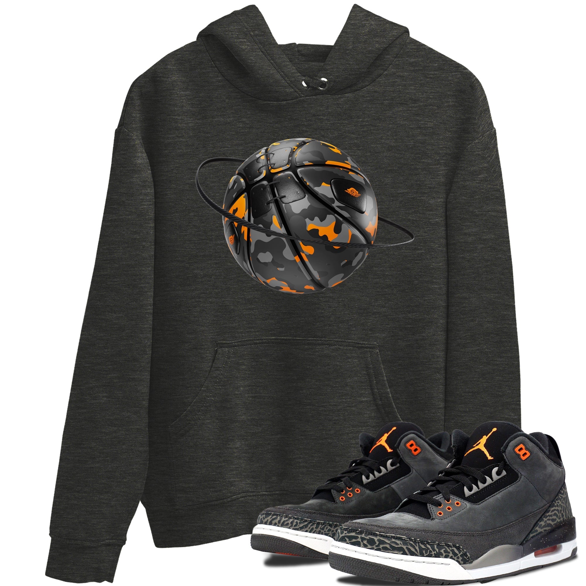 Air Jordan 3 Fear shirt to match jordans Camo Basketball Planet sneaker tees AJ3 Fear Drip Gear Zone Unisex Charcoal Heather 1 T-Shirt