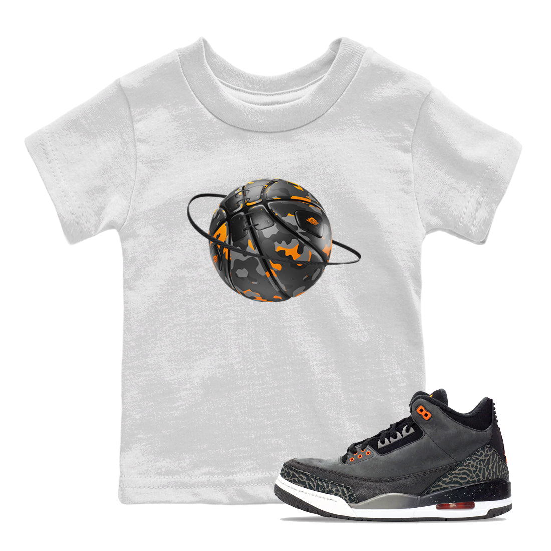Air Jordan 3 Fear shirt to match jordans Camo Basketball Planet sneaker tees AJ3 Fear Drip Gear Zone Baby Toddler White 1 T-Shirt