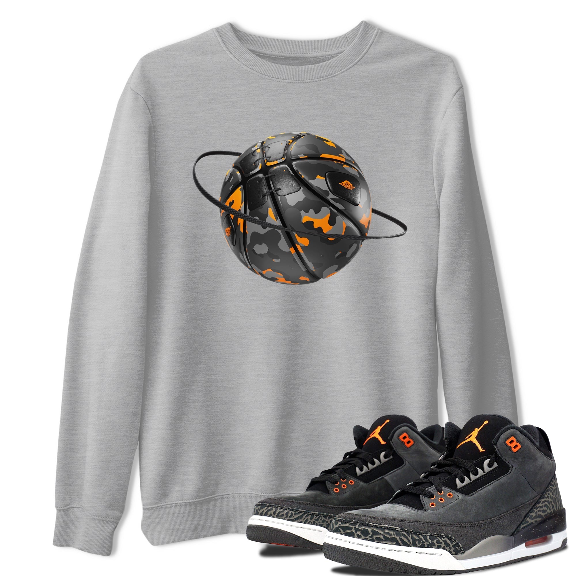 Air Jordan 3 Fear shirt to match jordans Camo Basketball Planet sneaker tees AJ3 Fear Drip Gear Zone Unisex Heather Grey 1 T-Shirt