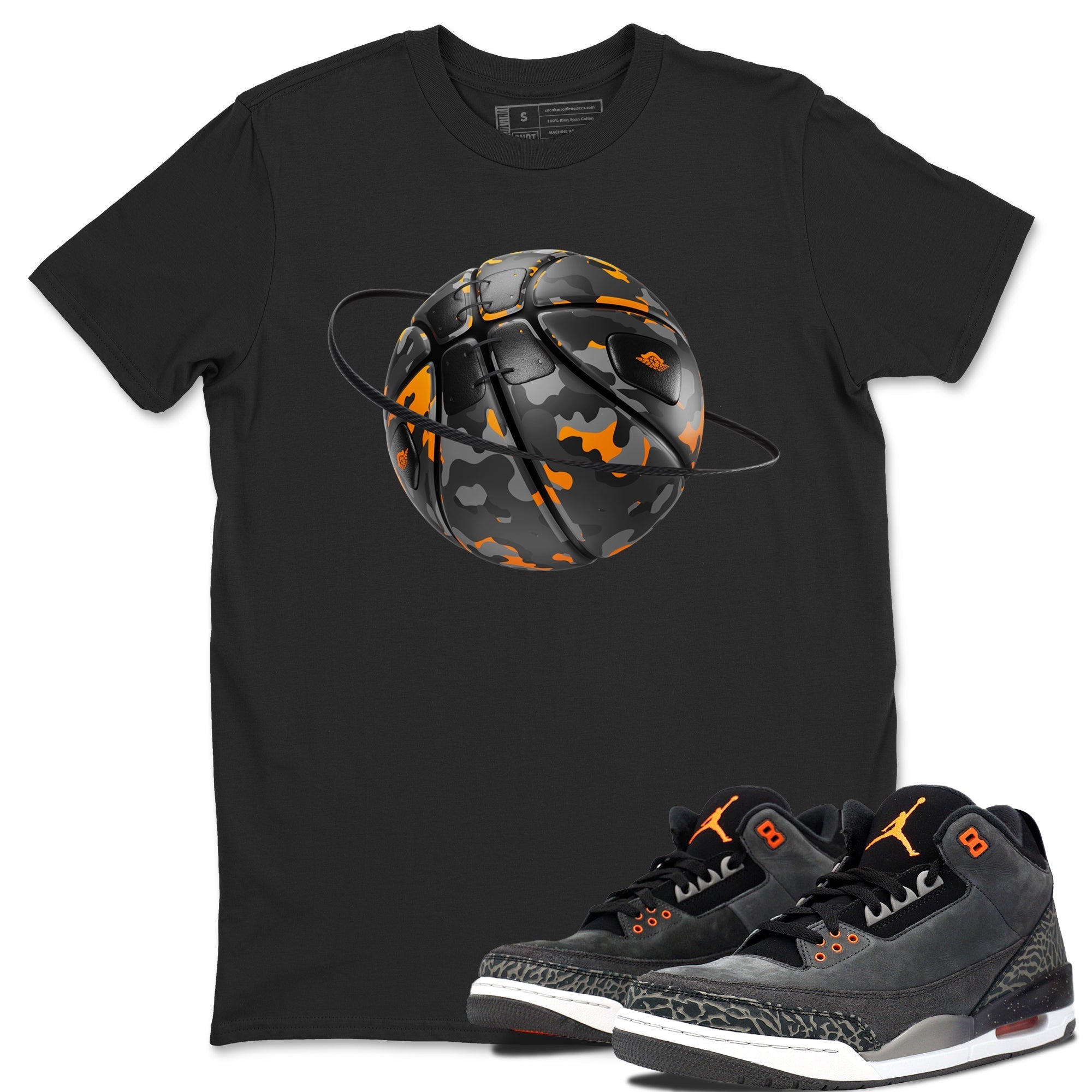 Air Jordan 3 Fear shirt to match jordans Camo Basketball Planet sneaker tees AJ3 Fear Drip Gear Zone Unisex Black 1 T-Shirt