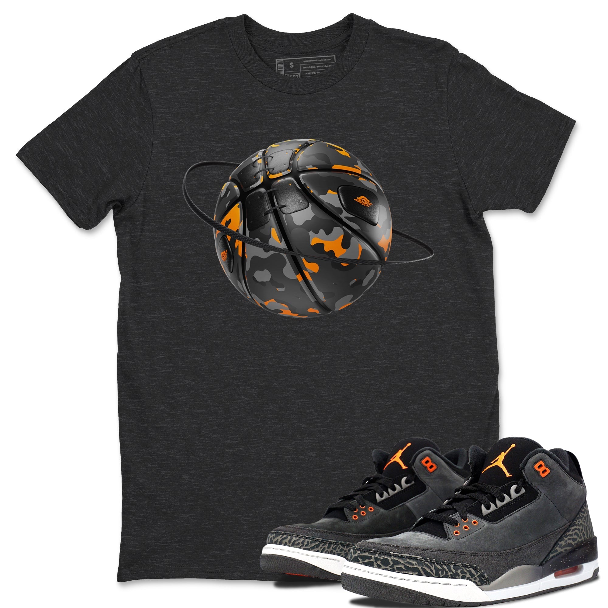 Air Jordan 3 Fear shirt to match jordans Camo Basketball Planet sneaker tees AJ3 Fear Drip Gear Zone Unisex Charcoal Heather 1 T-Shirt