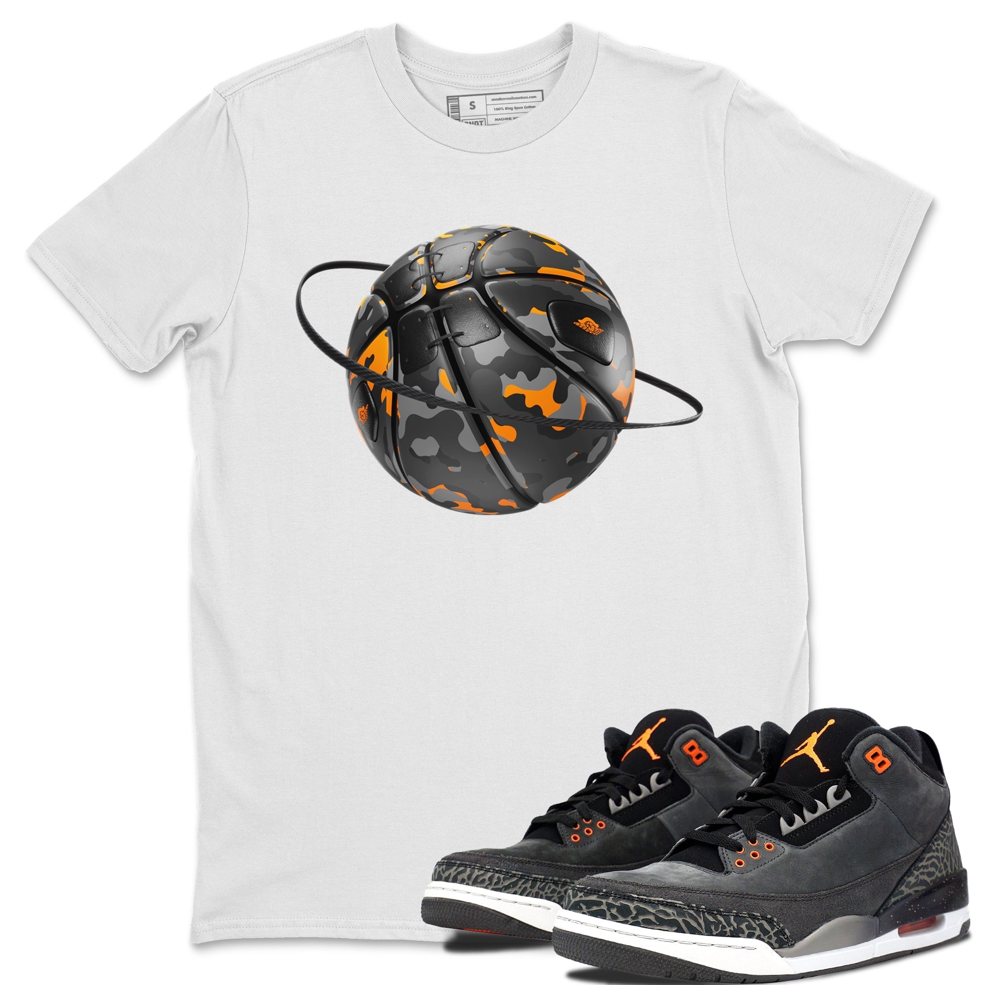 Air Jordan 3 Fear shirt to match jordans Camo Basketball Planet sneaker tees AJ3 Fear Drip Gear Zone Unisex White 1 T-Shirt