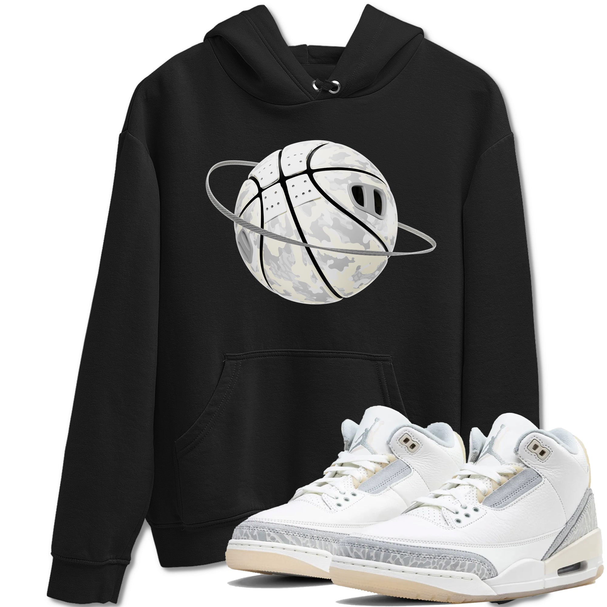 3s Ivory shirt to match jordans Camo Basketball Planet sneaker tees Air Jordan 3 Ivory Drip Gear Zone unisex cotton Black 1 crew neck shirt
