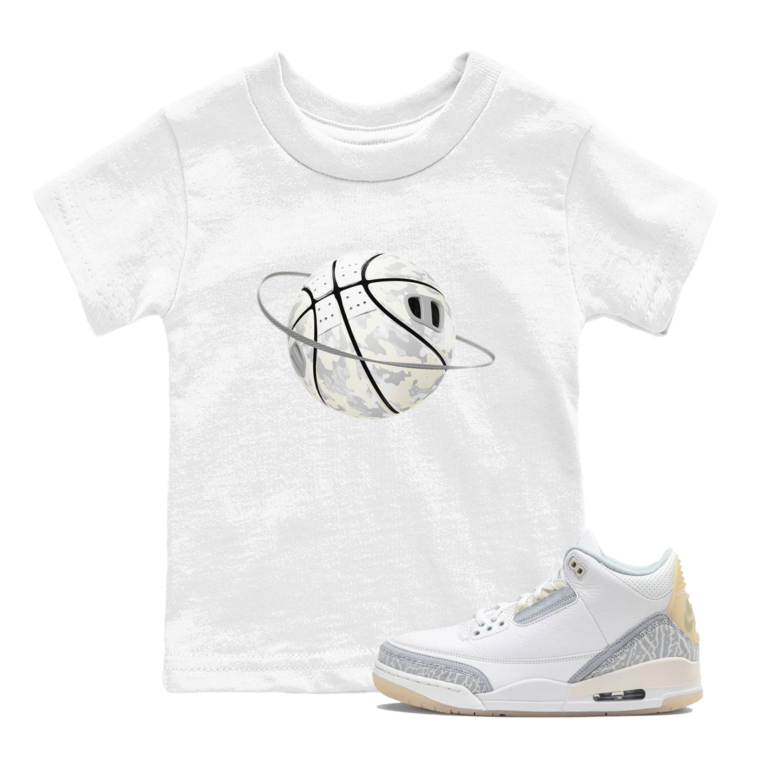 3s Ivory shirt to match jordans Camo Basketball Planet sneaker tees Air Jordan 3 Ivory Drip Gear Zone baby toddler White 1 cotton Shirt