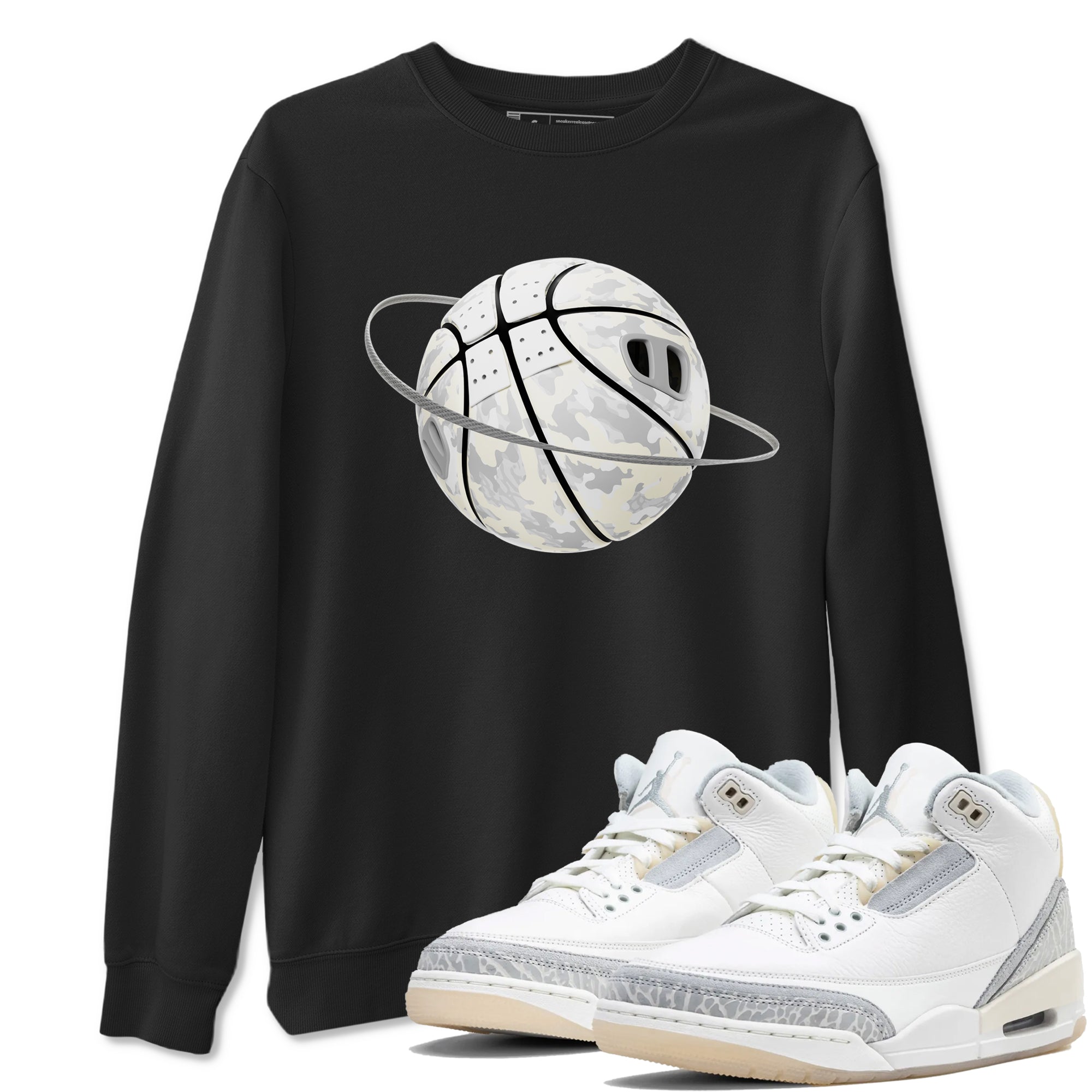3s Ivory shirt to match jordans Camo Basketball Planet sneaker tees Air Jordan 3 Ivory Drip Gear Zone unisex cotton Black 1 crew neck shirt