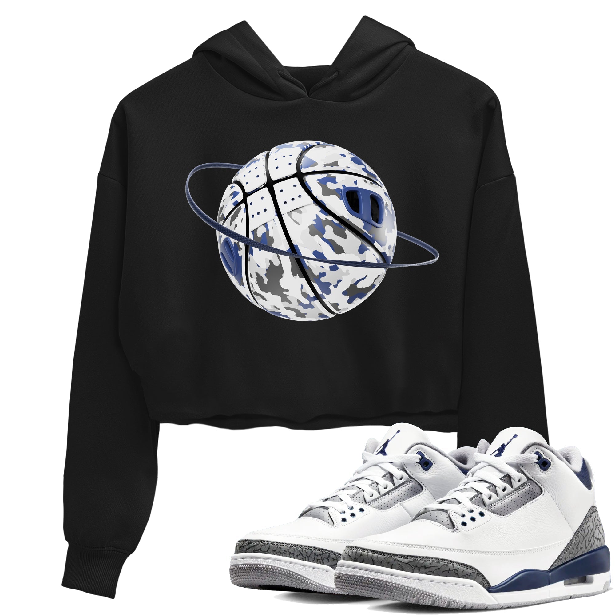 3s Midnight Navy shirt to match jordans Camo Basketball Planet sneaker match t-shirt AJ3 Midnight Navy Drip Gear Zone Black 1 crop length shirt