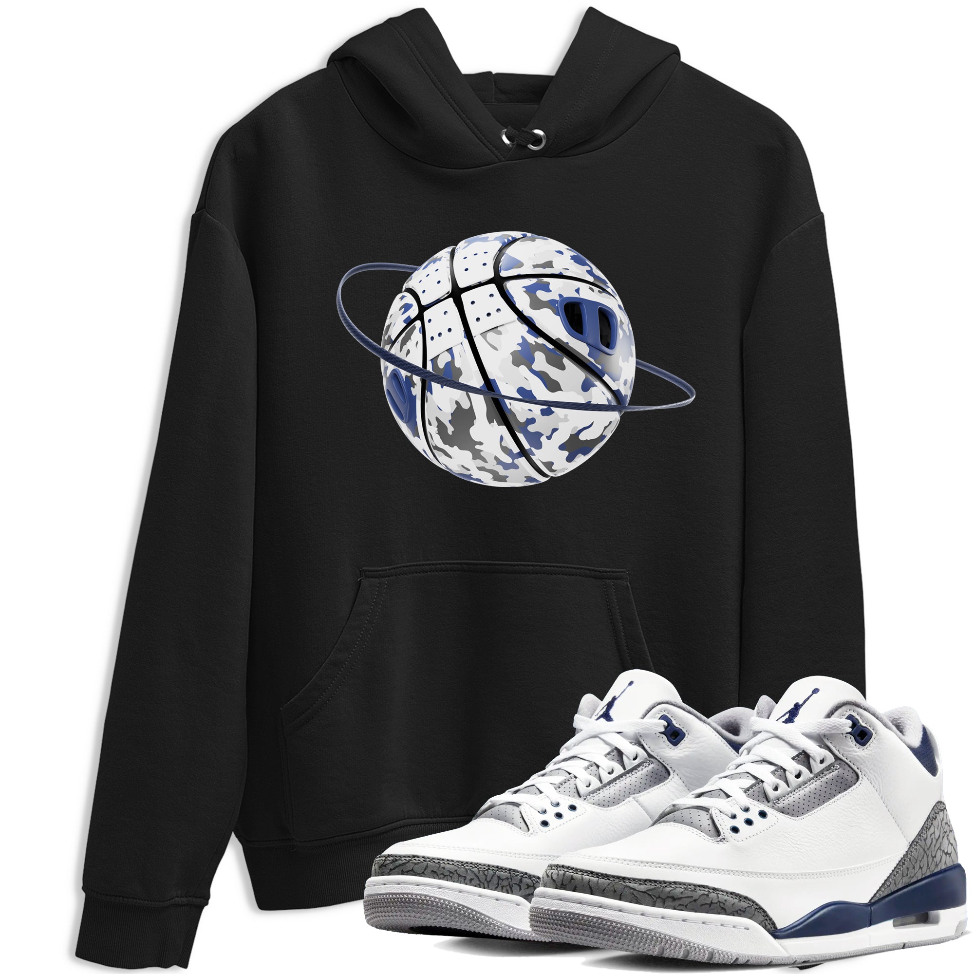 3s Midnight Navy shirt to match jordans Camo Basketball Planet sneaker match t-shirt AJ3 Midnight Navy Drip Gear Zone unisex cotton Black 1 Crew Neck T-Shirt