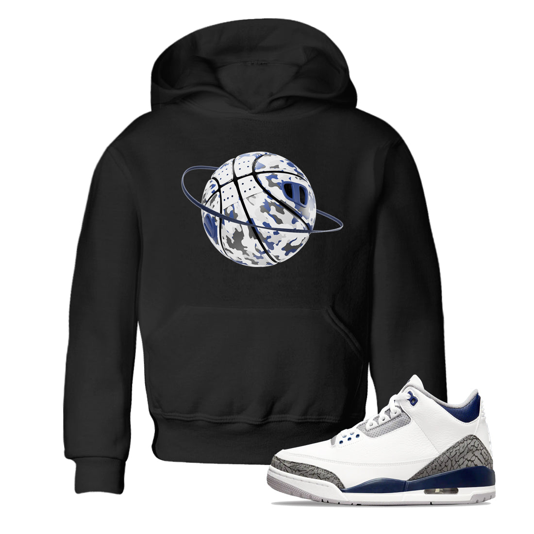 3s Midnight Navy shirt to match jordans Camo Basketball Planet sneaker match t-shirt AJ3 Midnight Navy Drip Gear Zone baby toddler Black 1 Crew Neck T-Shirt