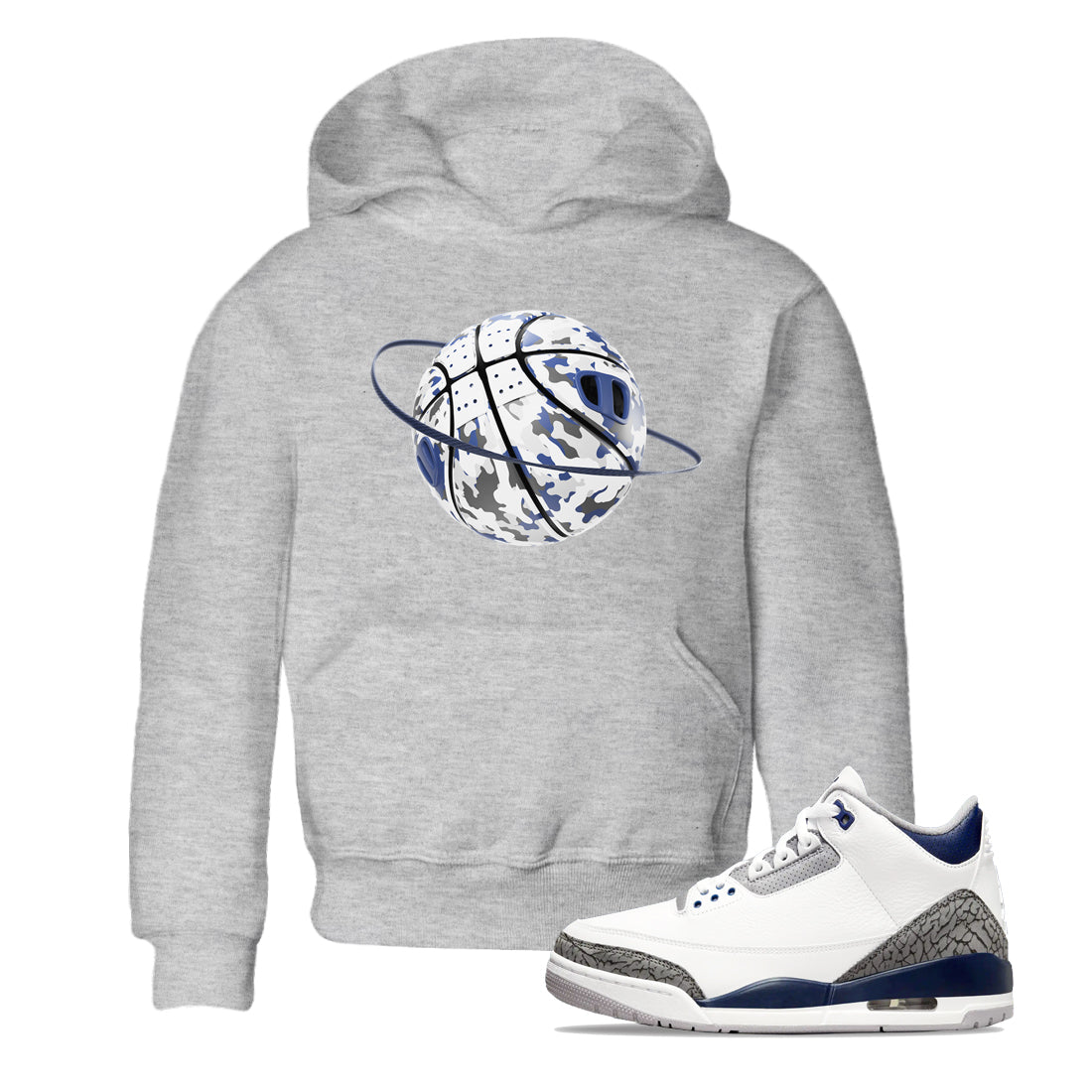 3s Midnight Navy shirt to match jordans Camo Basketball Planet sneaker match t-shirt AJ3 Midnight Navy Drip Gear Zone baby toddler Heather Grey 1 Crew Neck T-Shirt